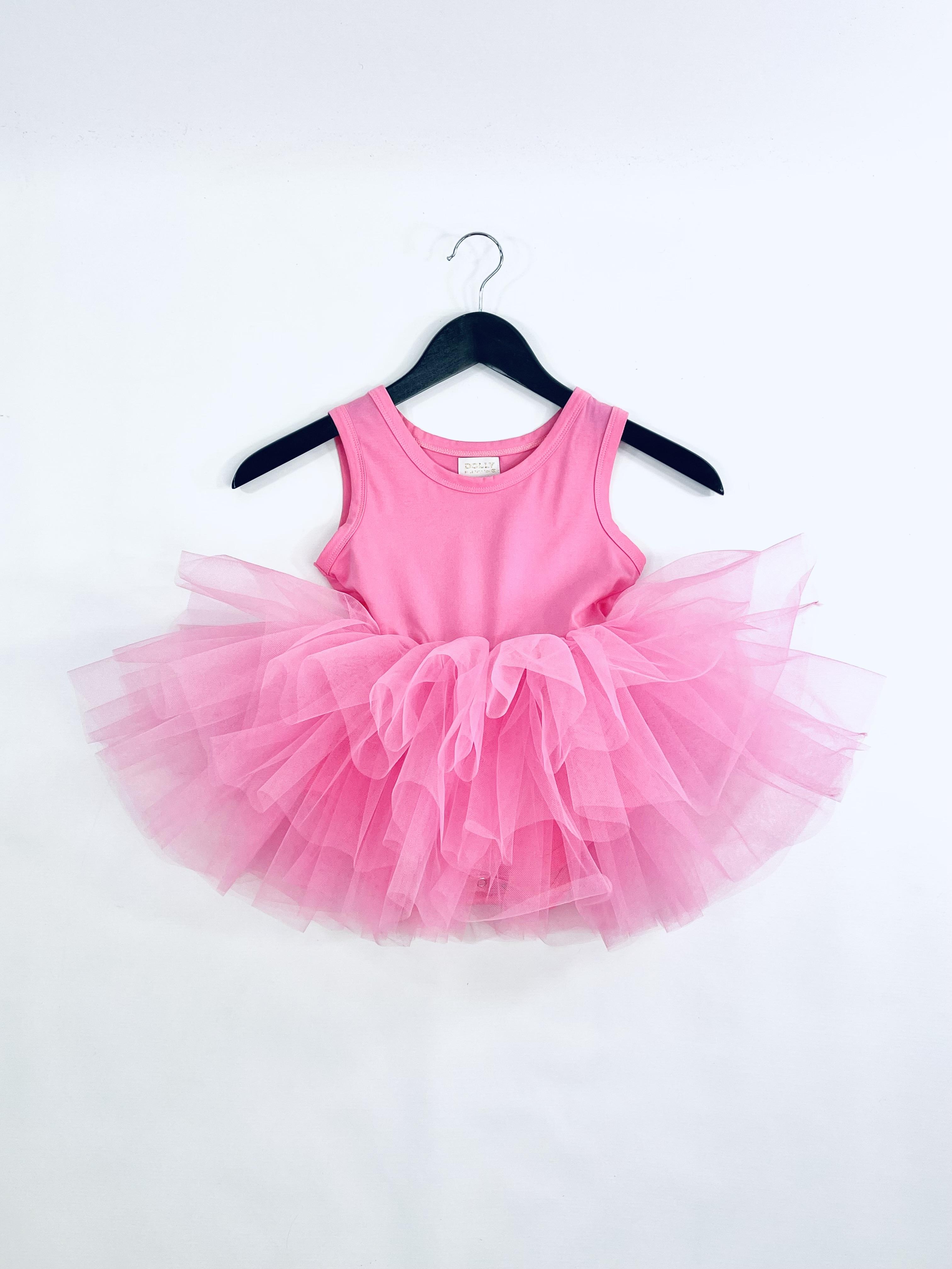 DOLLY PINK PLEASE! TIMELESS COTTON TUTU DRESS Aurora Bubblegum pink
