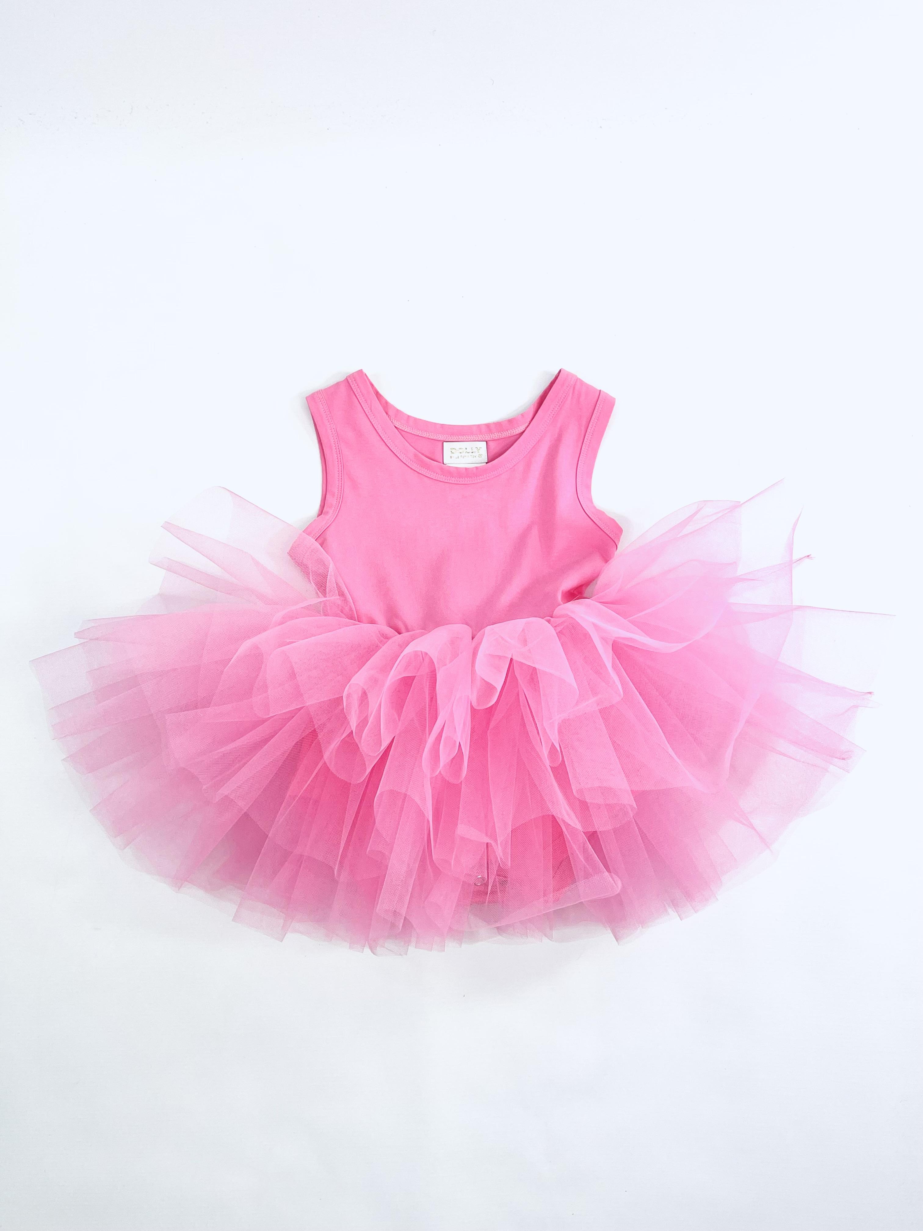 DOLLY PINK PLEASE! TIMELESS COTTON TUTU DRESS Aurora Bubblegum pink