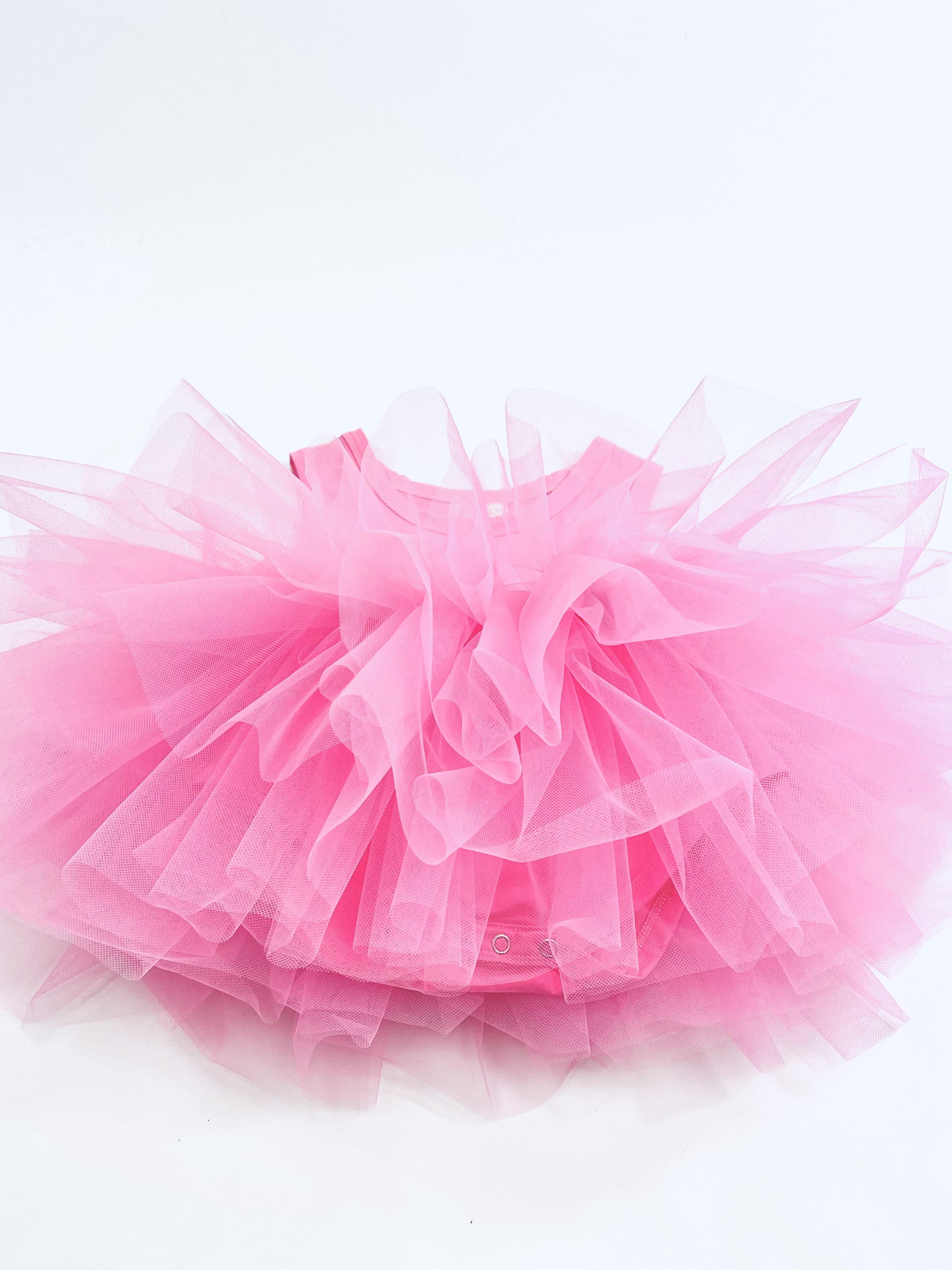 DOLLY PINK PLEASE! TIMELESS COTTON TUTU DRESS Aurora Bubblegum pink