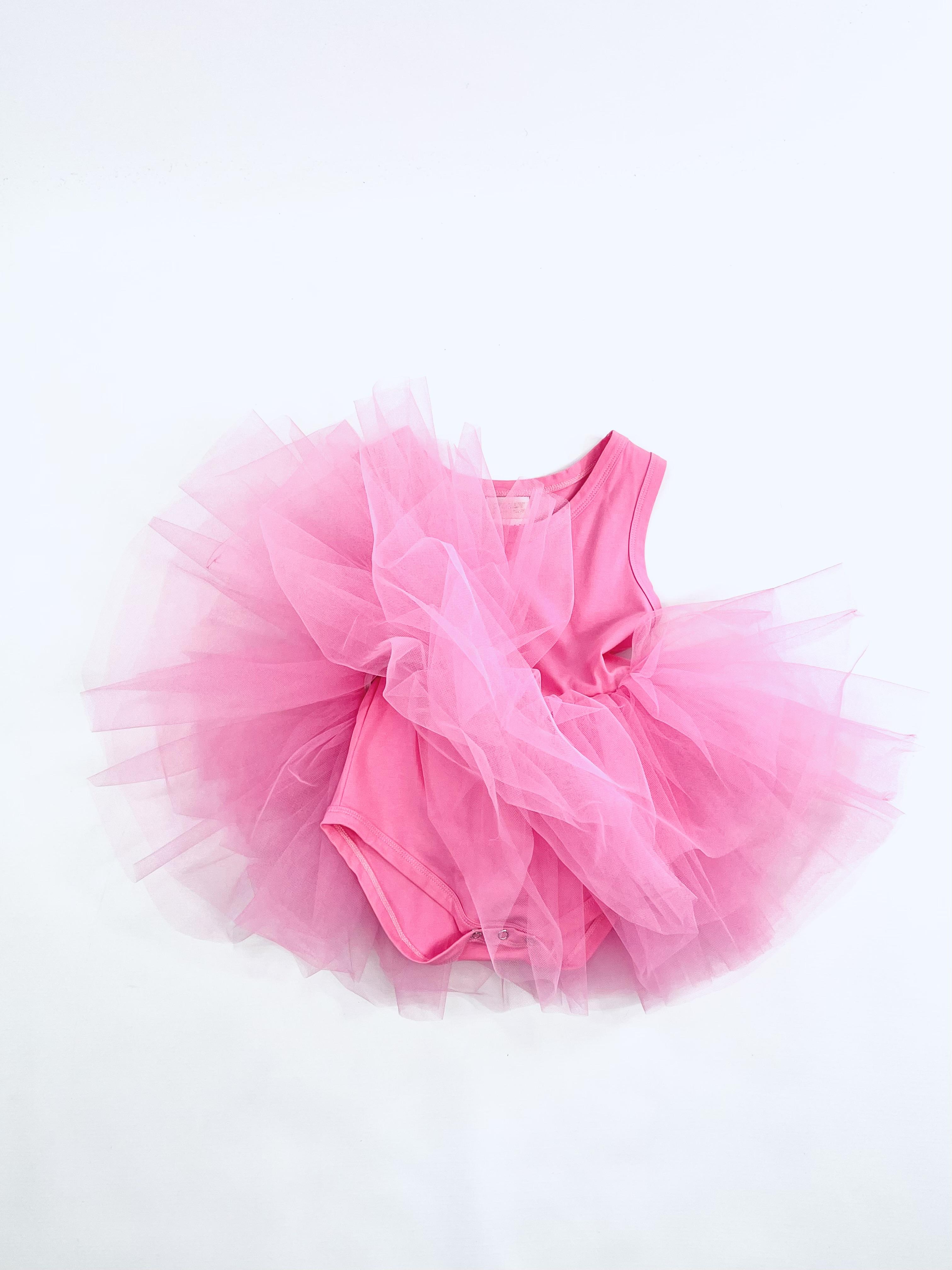 DOLLY PINK PLEASE! TIMELESS COTTON TUTU DRESS Aurora Bubblegum pink