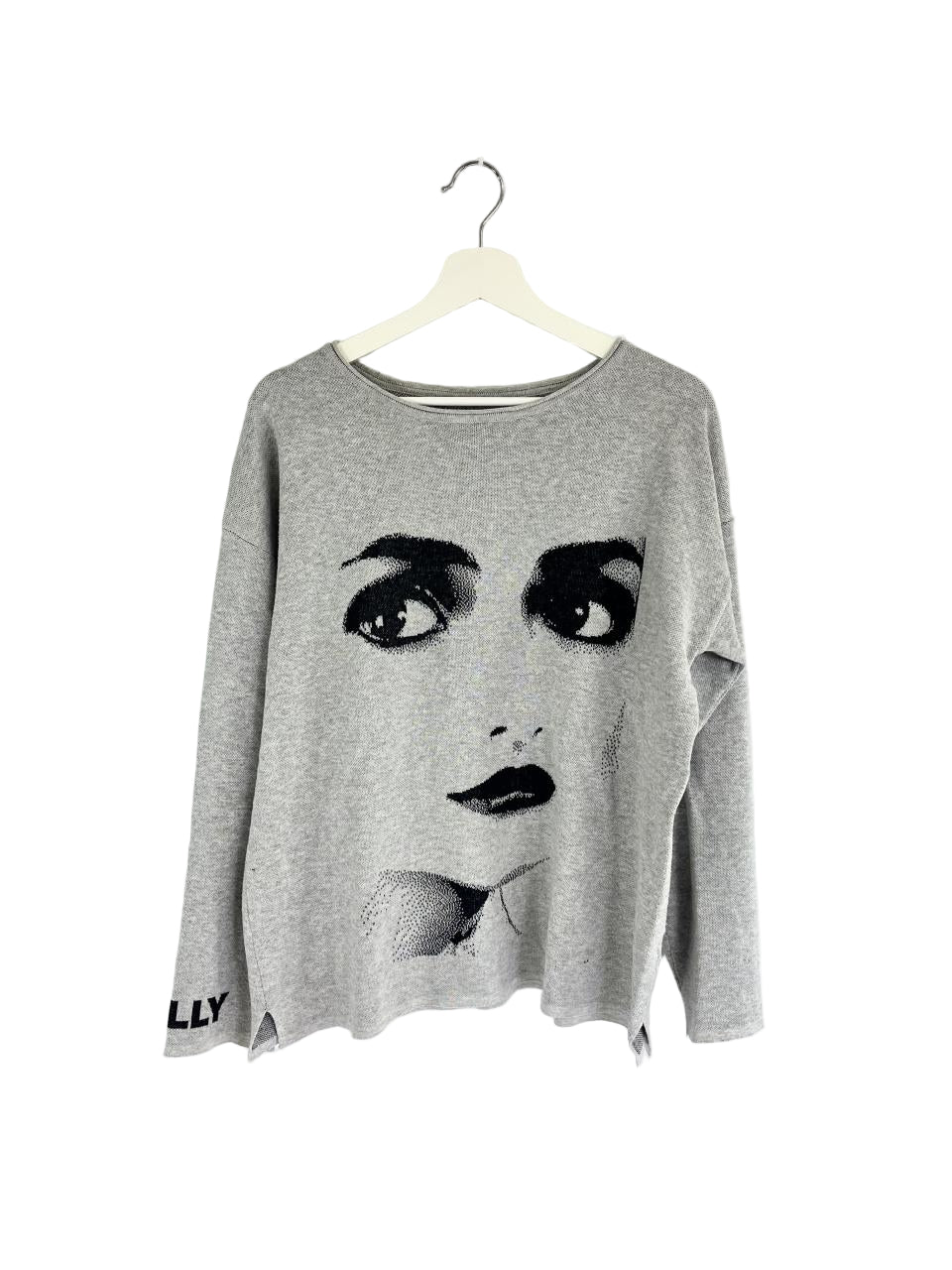 DOLLY Face Dorothy Lightgrey Black Sweater