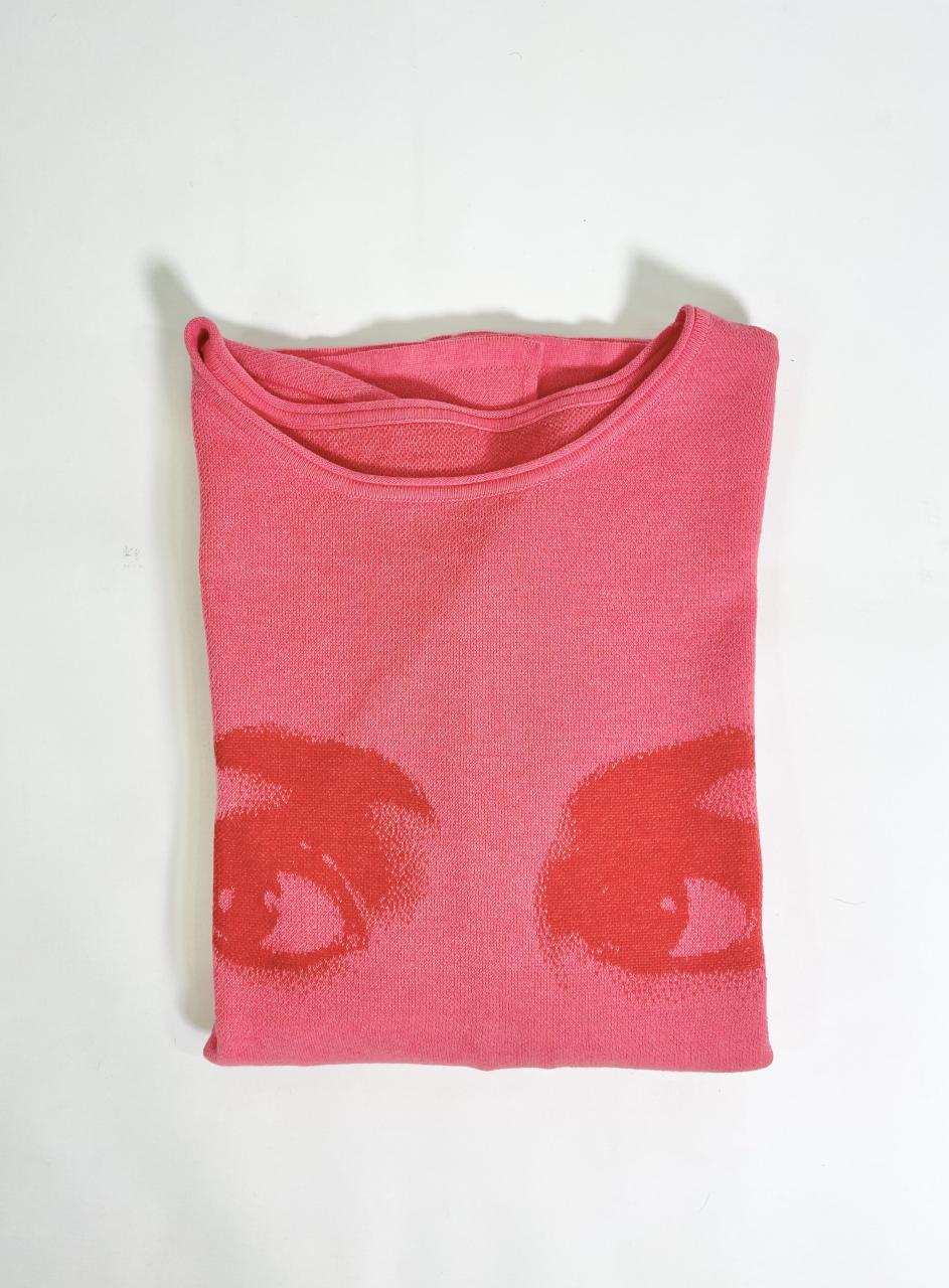DOLLY Face Hotpink Red Crewneck Short Sleeve
