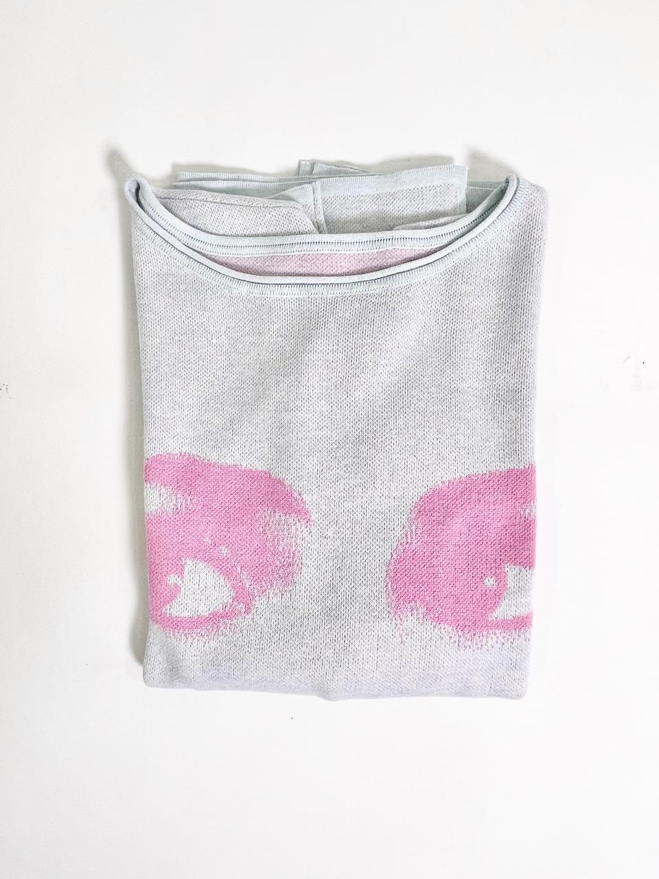 DOLLY Face Powder Lightblue Bubblegum Pink Crewneck Short Sleeve