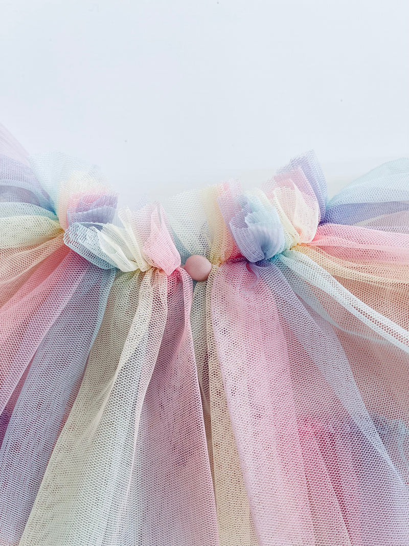 DOLLY® UNICORN RAINBOW PASTELS 🦄 🌈 TUTULLY TIERED TUTU DRESS rainbow