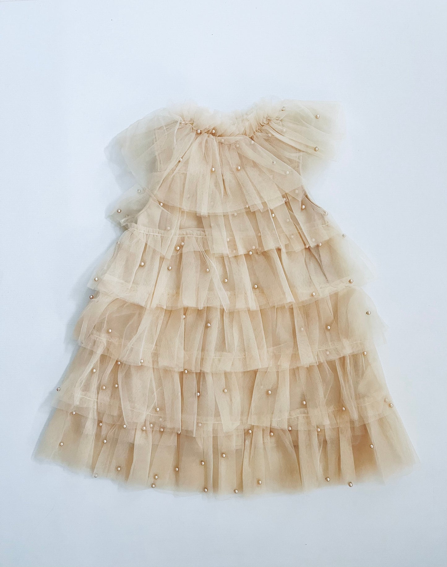 DOLLY® PEARL TUTULLY TIERED TULLE TUTU DRESS cream  ⚪