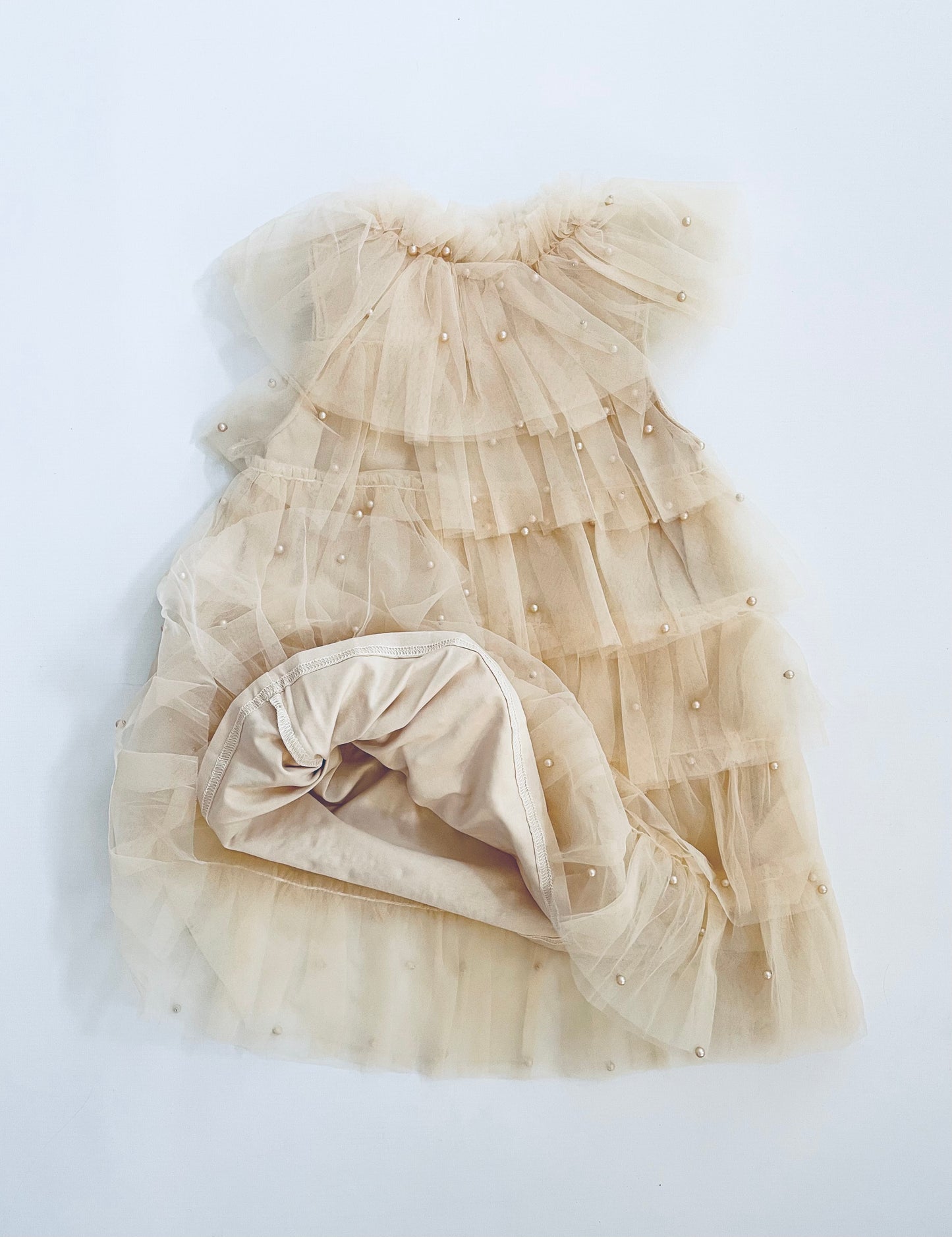 DOLLY® PEARL TUTULLY TIERED TULLE TUTU DRESS cream  ⚪