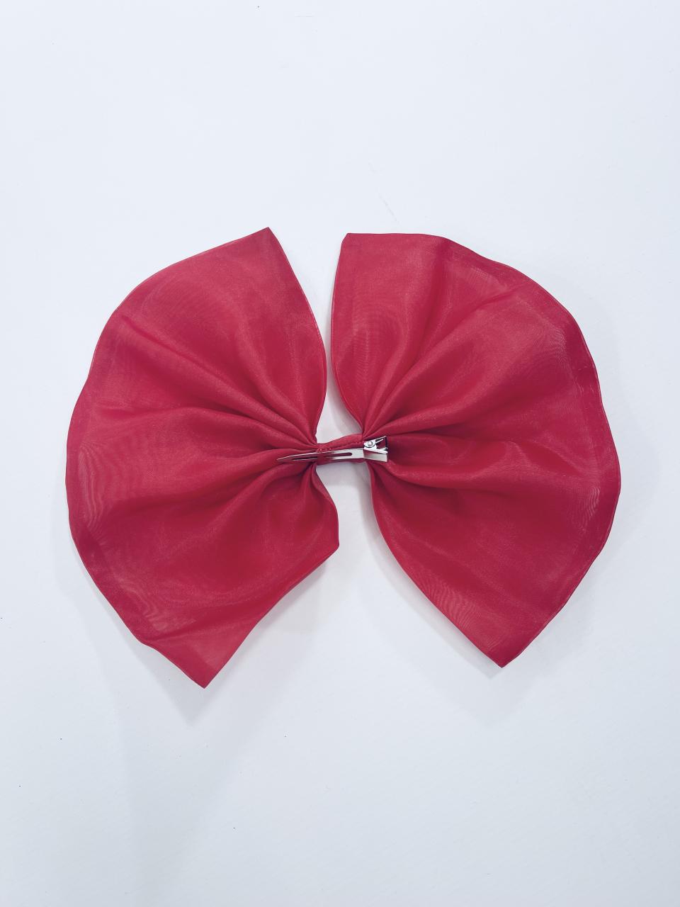 DOLLY BIG ORGANZA HAIR BOW red