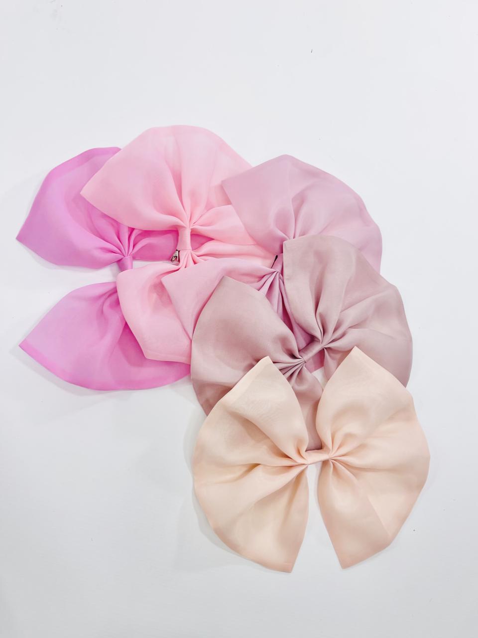 DOLLY BIG ORGANZA HAIR BOW sugar pink