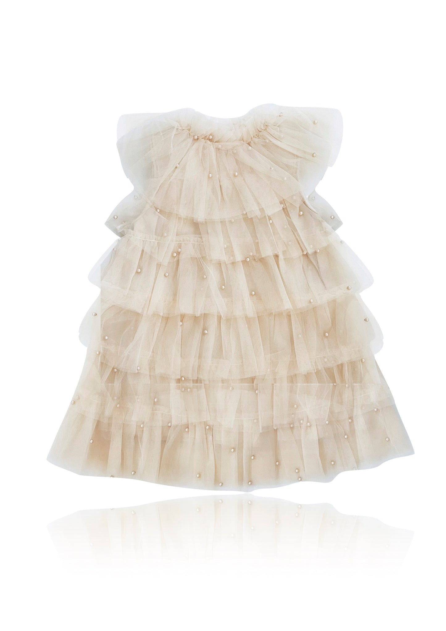 DOLLY® PEARL TUTULLY TIERED TULLE TUTU DRESS cream  ⚪