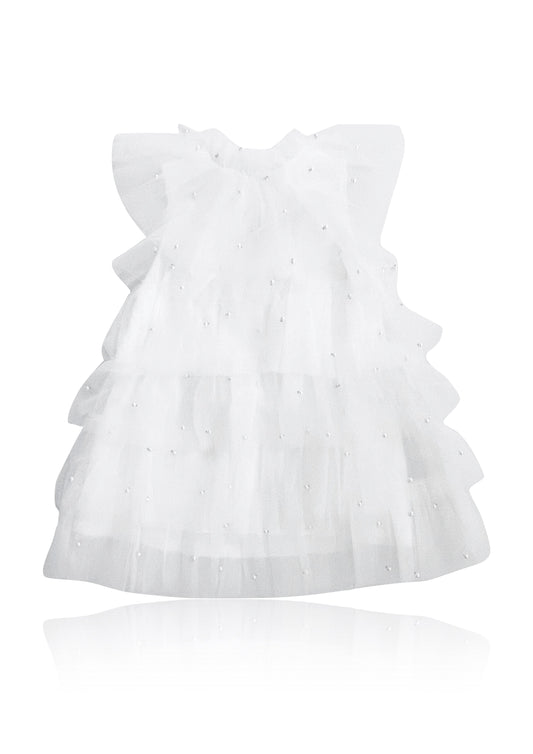 DOLLY® PEARL TUTULLY TIERED TULLE TUTU DRESS white  ⚪