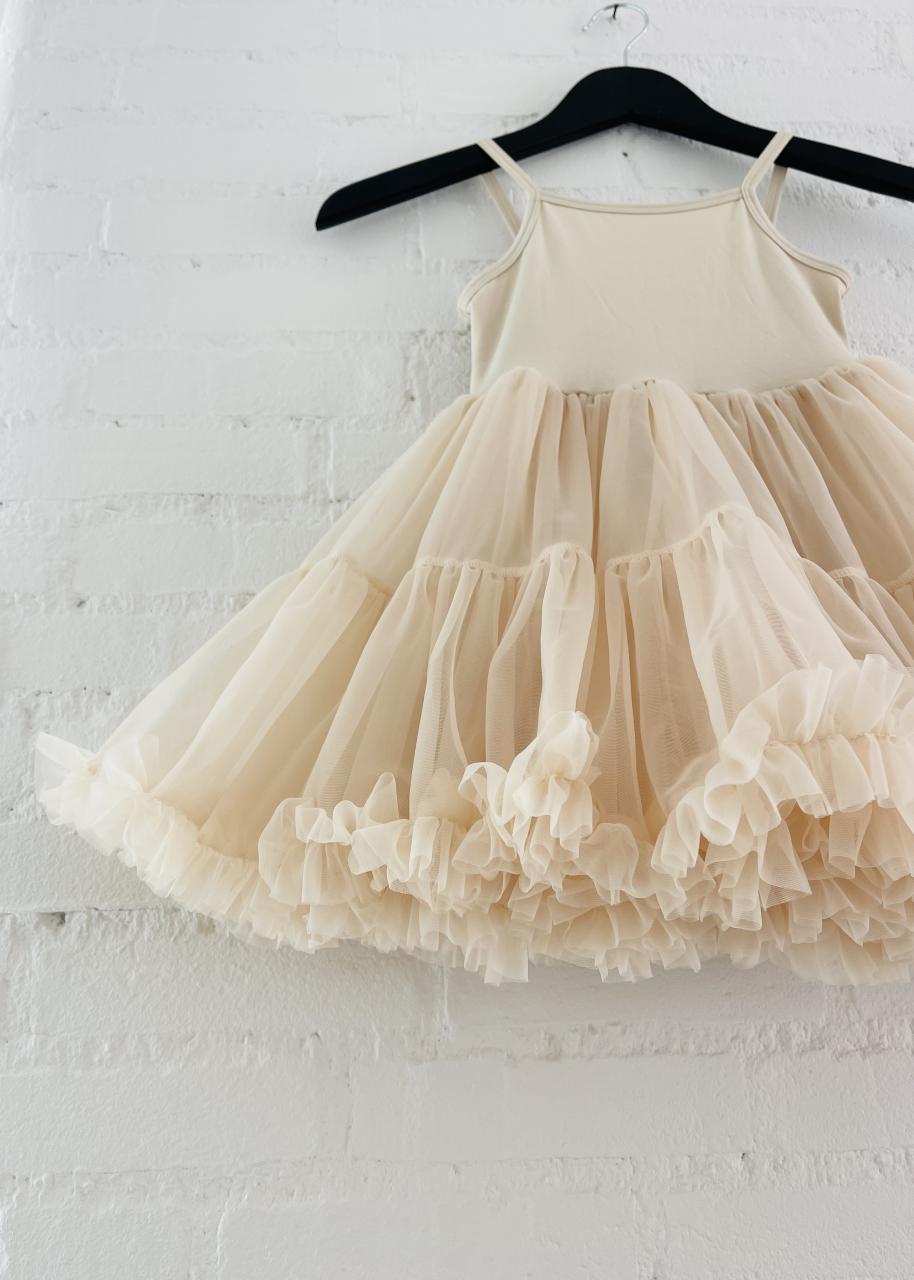 DOLLY PETTI SPAGHETTI PETTISKIRT TUTU DRESS cream