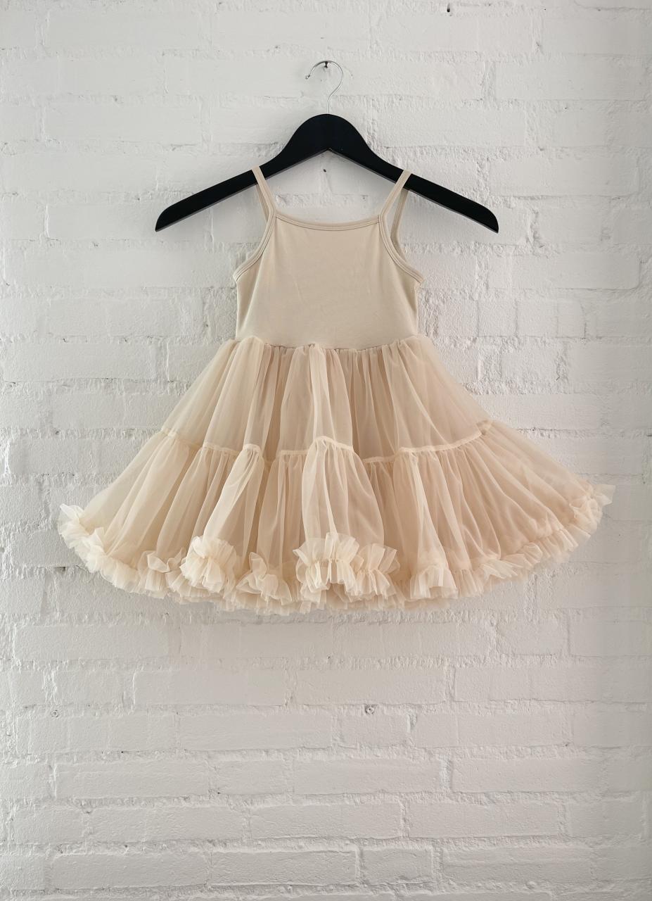 DOLLY PETTI SPAGHETTI PETTISKIRT TUTU DRESS cream