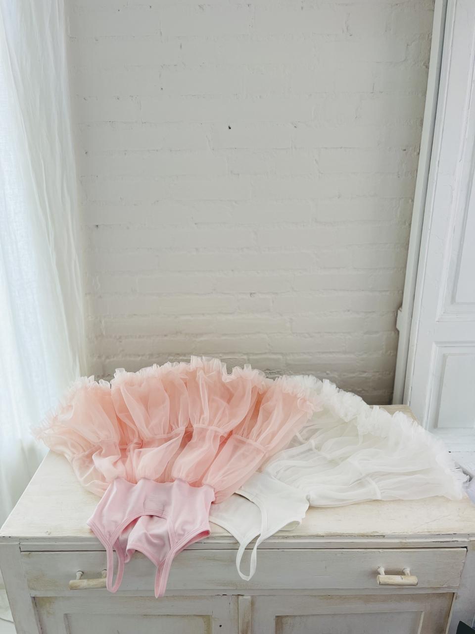 DOLLY PETTI SPAGHETTI PETTISKIRT TUTU DRESS off-white