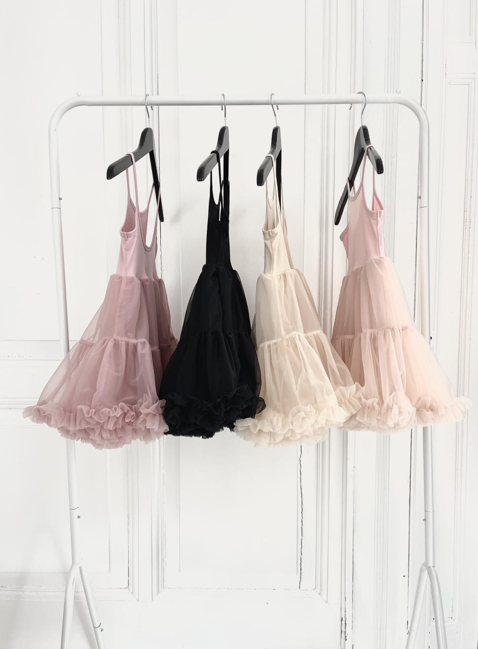 DOLLY PETTI SPAGHETTI PETTISKIRT TUTU DRESS dusty pink