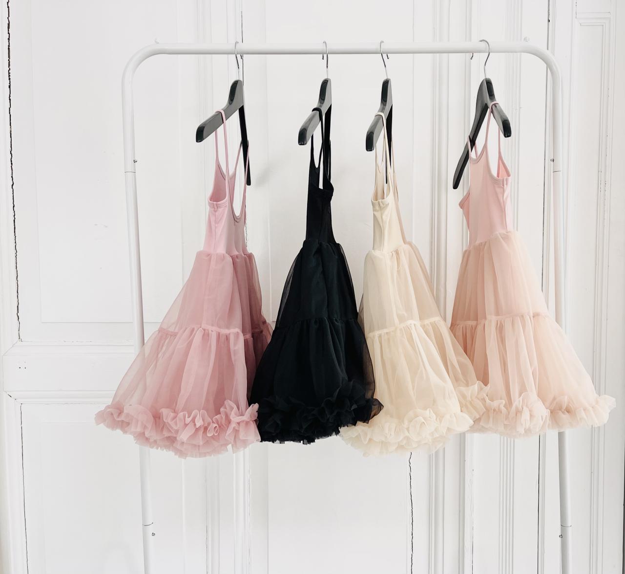 DOLLY PETTI SPAGHETTI PETTISKIRT TUTU DRESS dusty pink
