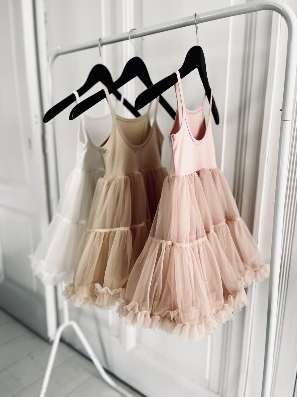 DOLLY PETTI SPAGHETTI PETTISKIRT TUTU DRESS cream