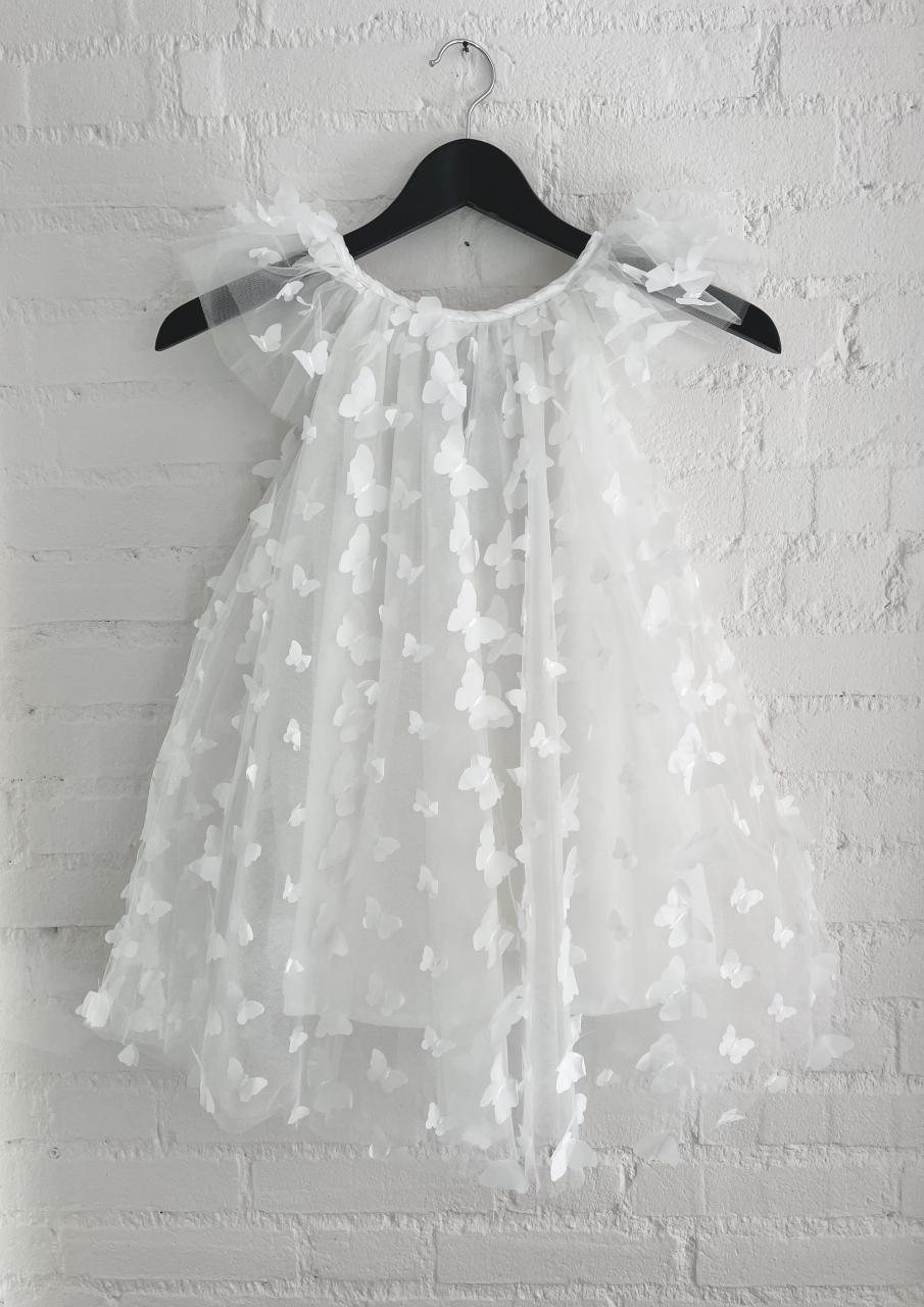 DOLLY ALLOVER BUTTERFLIES FAIRY TUTU DRESS white