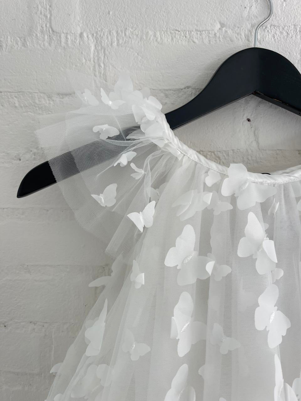 DOLLY ALLOVER BUTTERFLIES FAIRY TUTU DRESS white