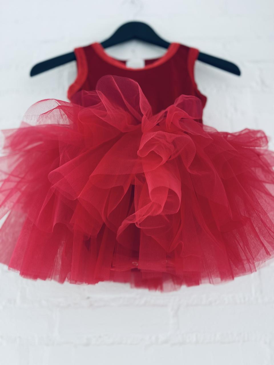 DOLLY TIMELESS VELVET TUTU DRESS red
