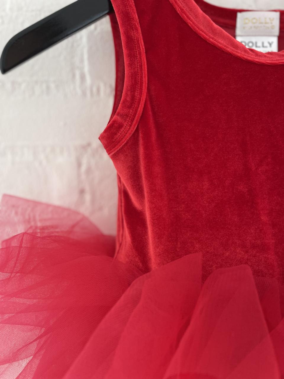 DOLLY TIMELESS VELVET TUTU DRESS red