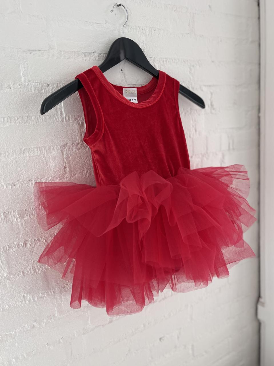 DOLLY TIMELESS VELVET TUTU DRESS red