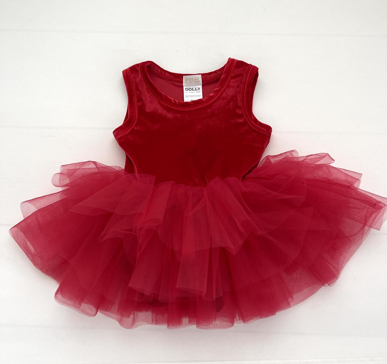 DOLLY TIMELESS VELVET TUTU DRESS red