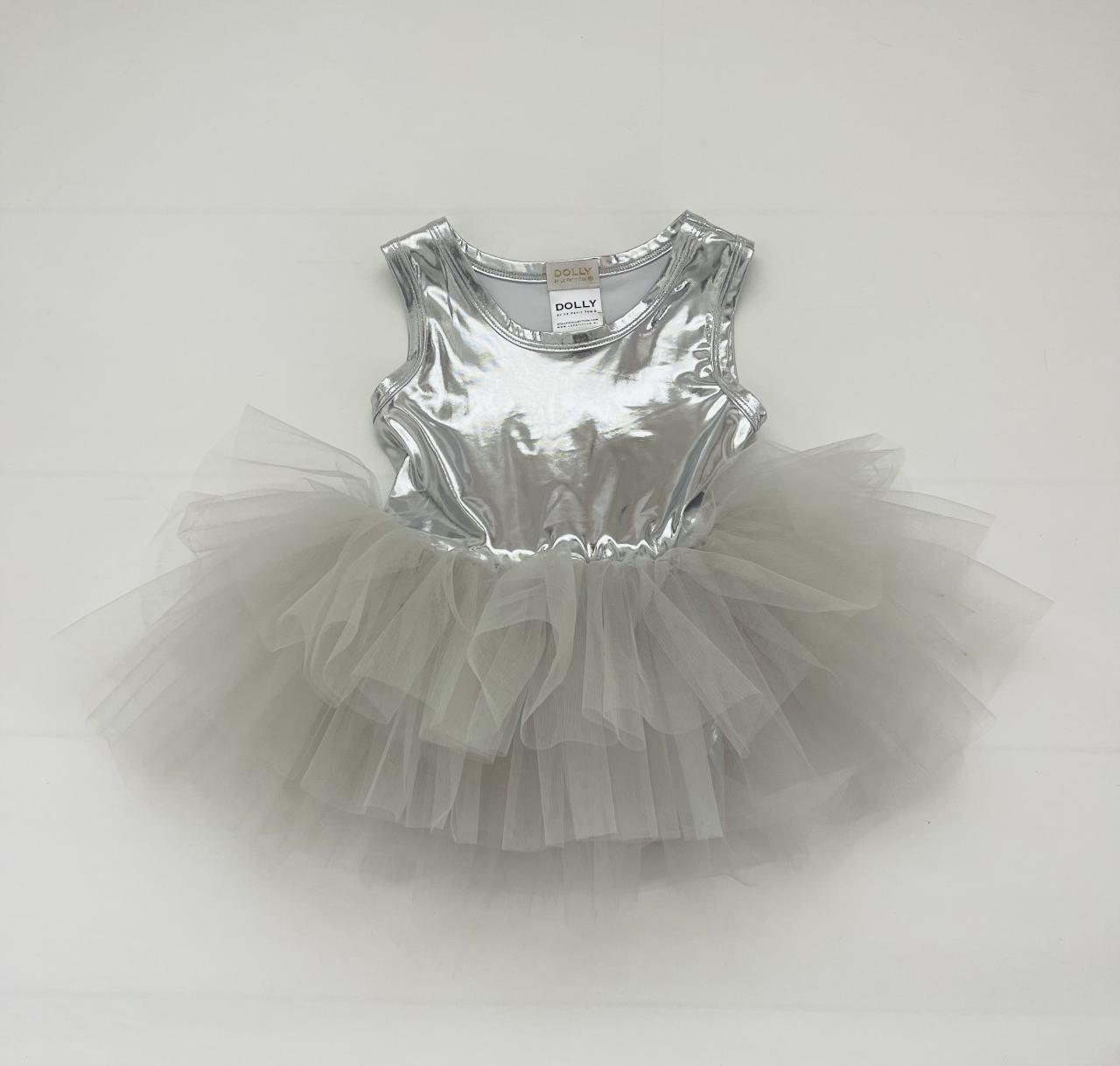 DOLLY TIMELESS METALLIC TUTU DRESS silver