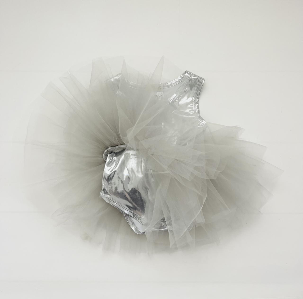 DOLLY TIMELESS METALLIC TUTU DRESS silver