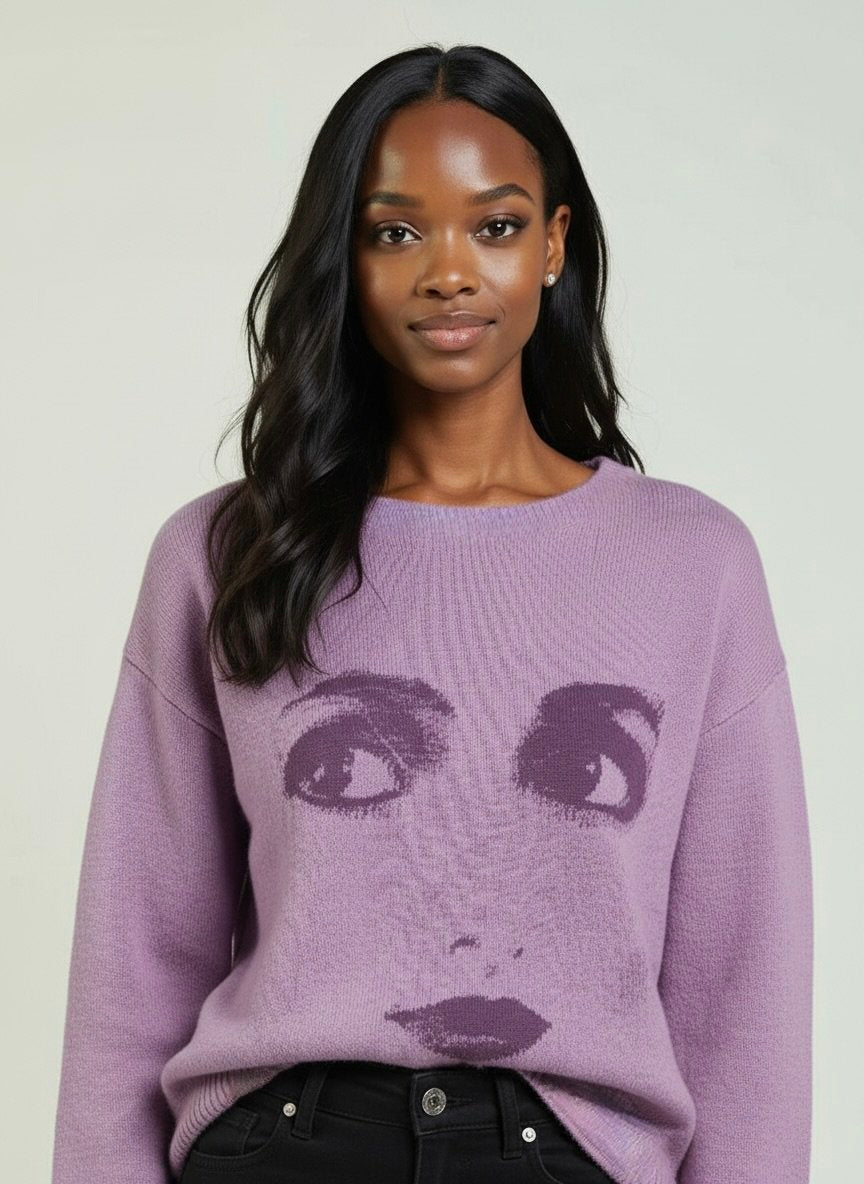 DOLLY Face Dorothy Lilac Violet Sweater