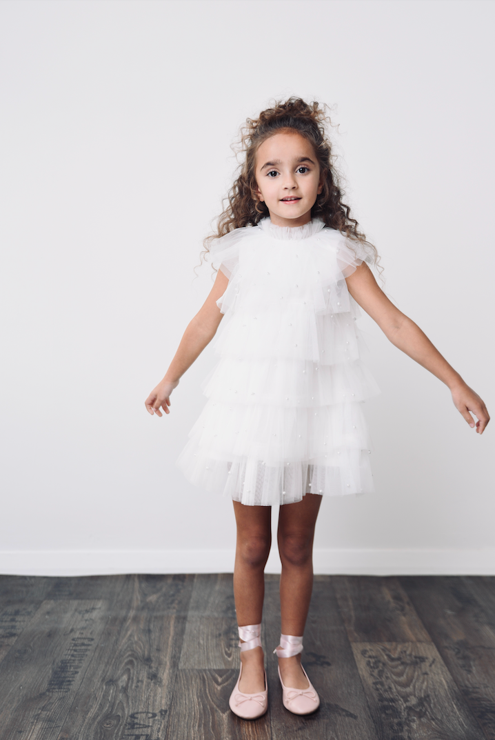 DOLLY® PEARL TUTULLY TIERED TULLE TUTU DRESS white  ⚪