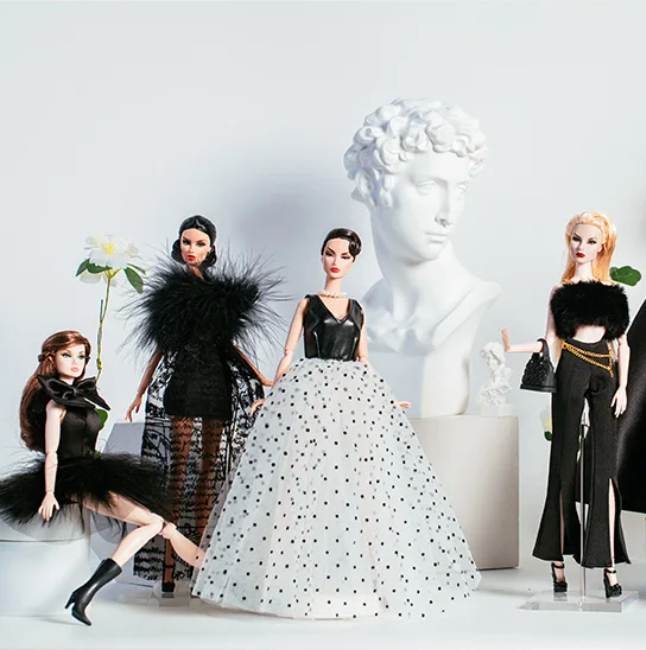 DOLLY DOLL BARBIE CLOTHES SET KARL LAGERFELD WITH BLACK PANTSUIT SH DOLLY by Le Petit Tom