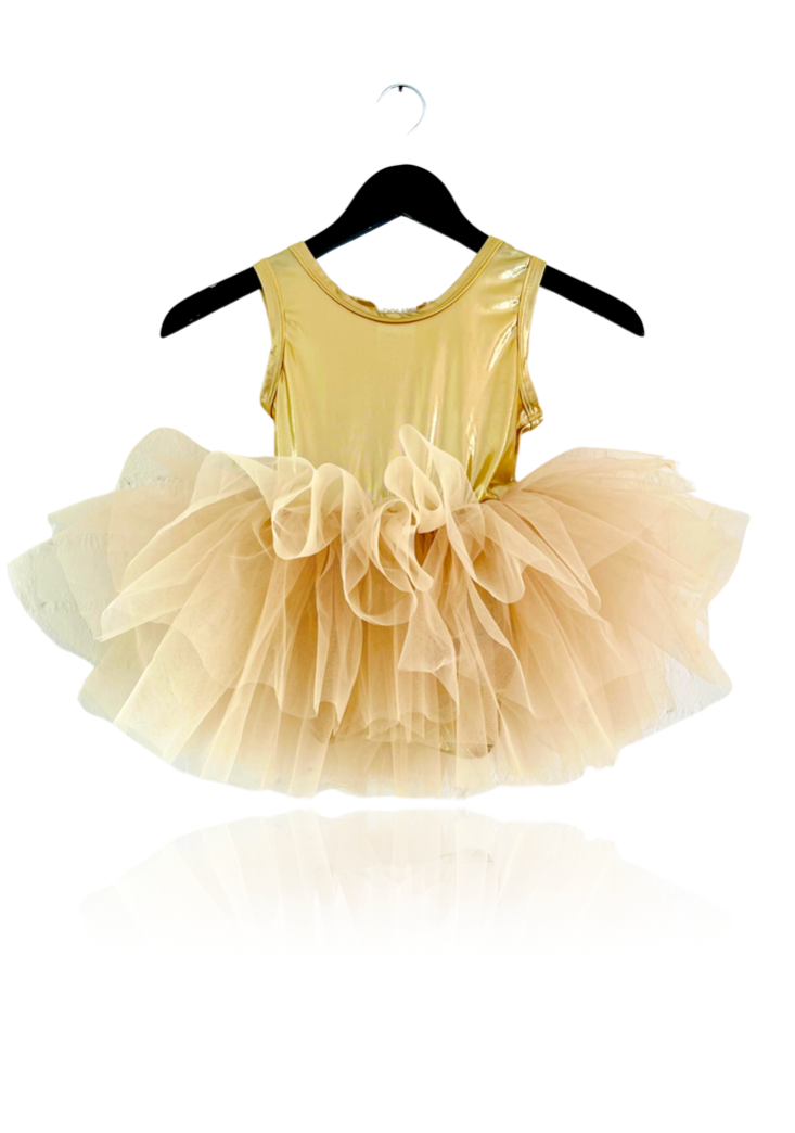 DOLLY TIMELESS METALLIC TUTU DRESS gold