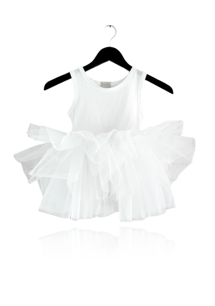 DOLLY TIMELESS COTTON TUTU DRESS white