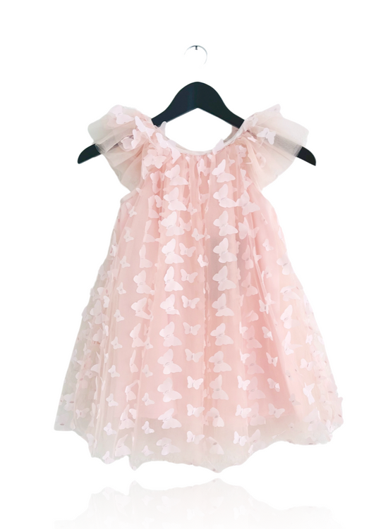 DOLLY by Le Petit Tom ® ALLOVER BUTTERFLIES TUTU DRESS dollypink