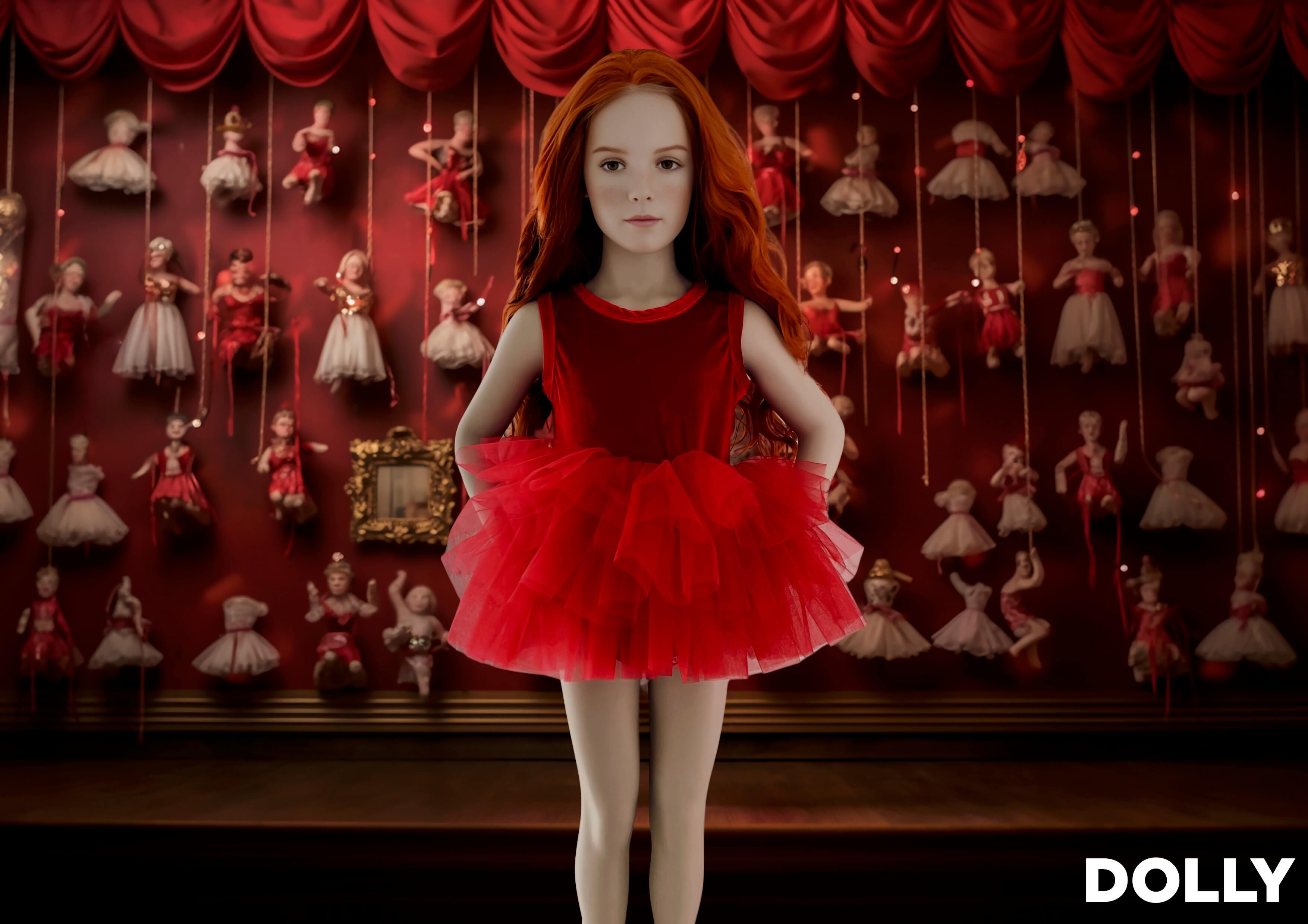 DOLLY TIMELESS VELVET TUTU DRESS red