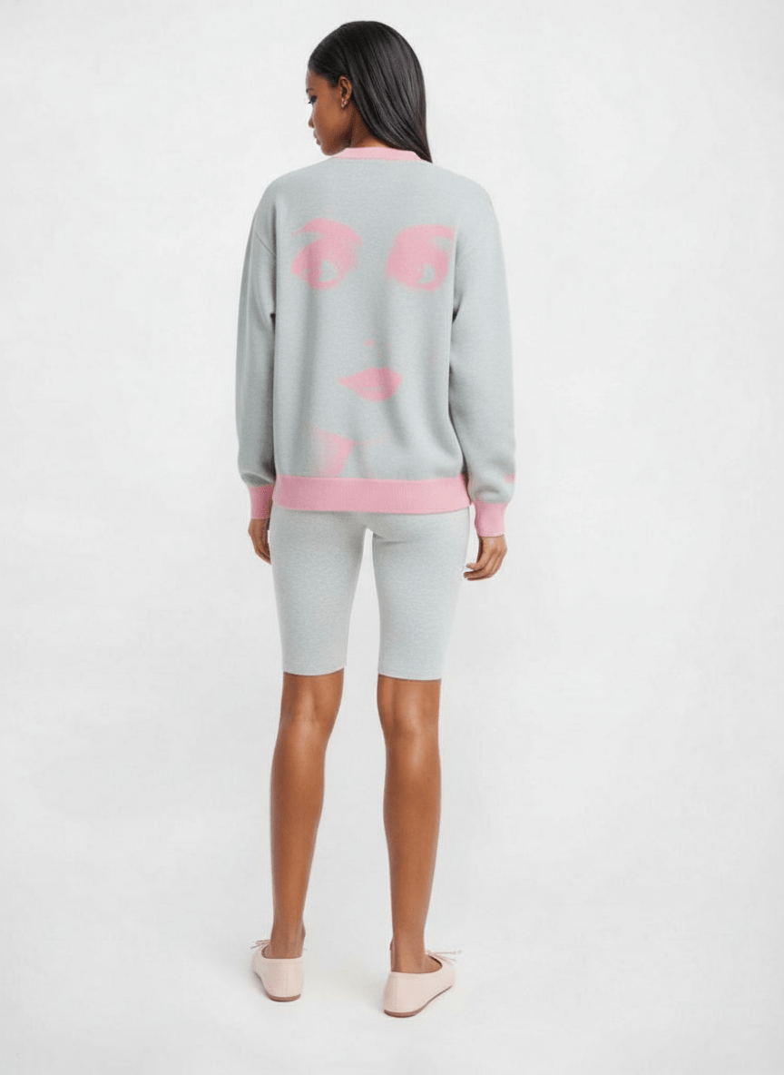 DOLLY Dorothy Powder Lightblue Bubblegum Pink Cardigan