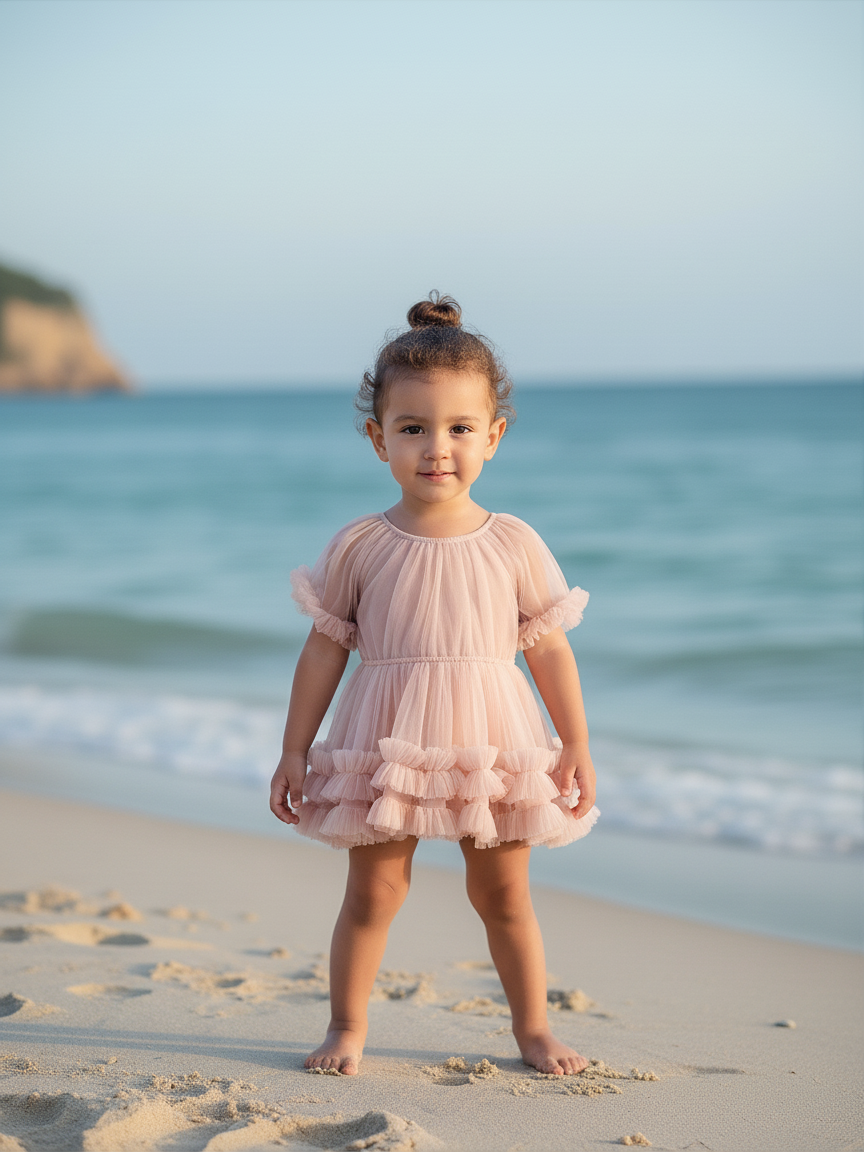 VESTIDO CON VOLANTES DOLLY by Le Petit Tom ® rosa ballet