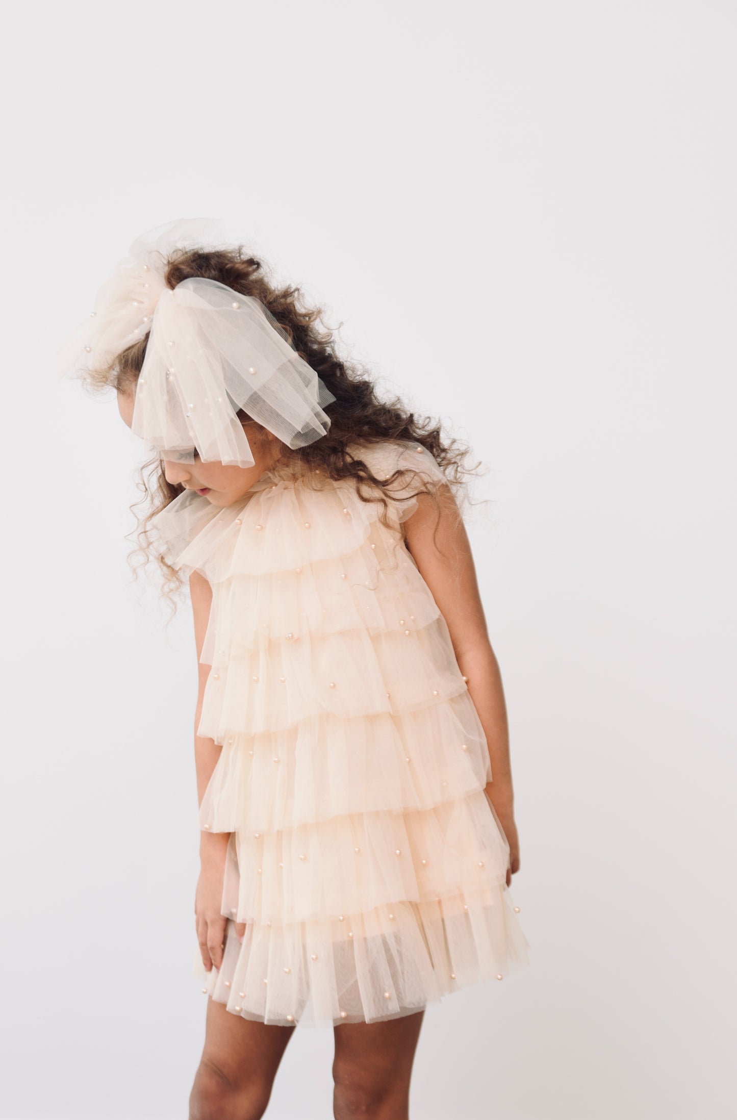 DOLLY® PEARL TUTULLY TIERED TULLE TUTU DRESS cream  ⚪