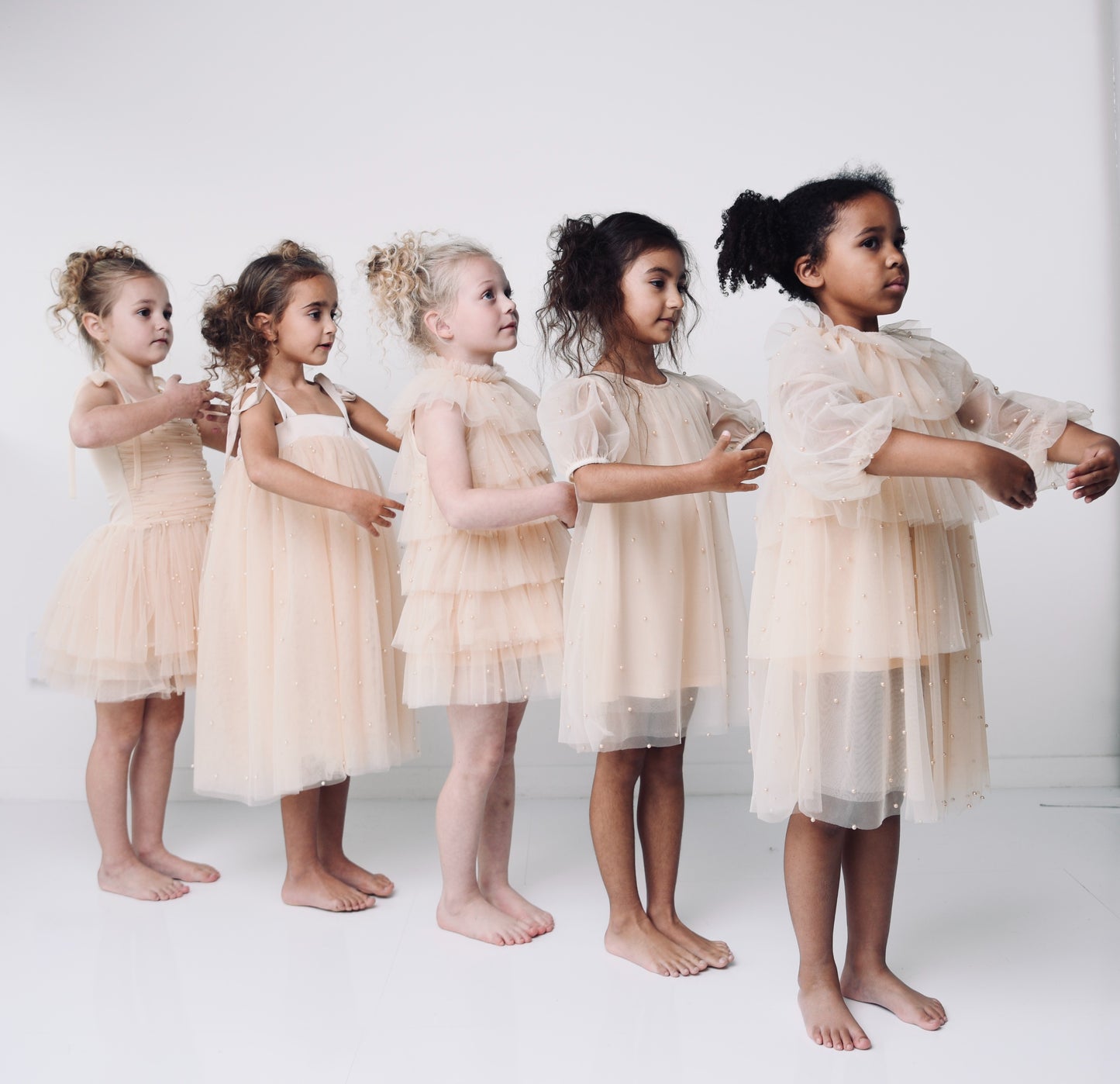 DOLLY® PEARL TUTULLY TIERED TULLE TUTU DRESS cream  ⚪