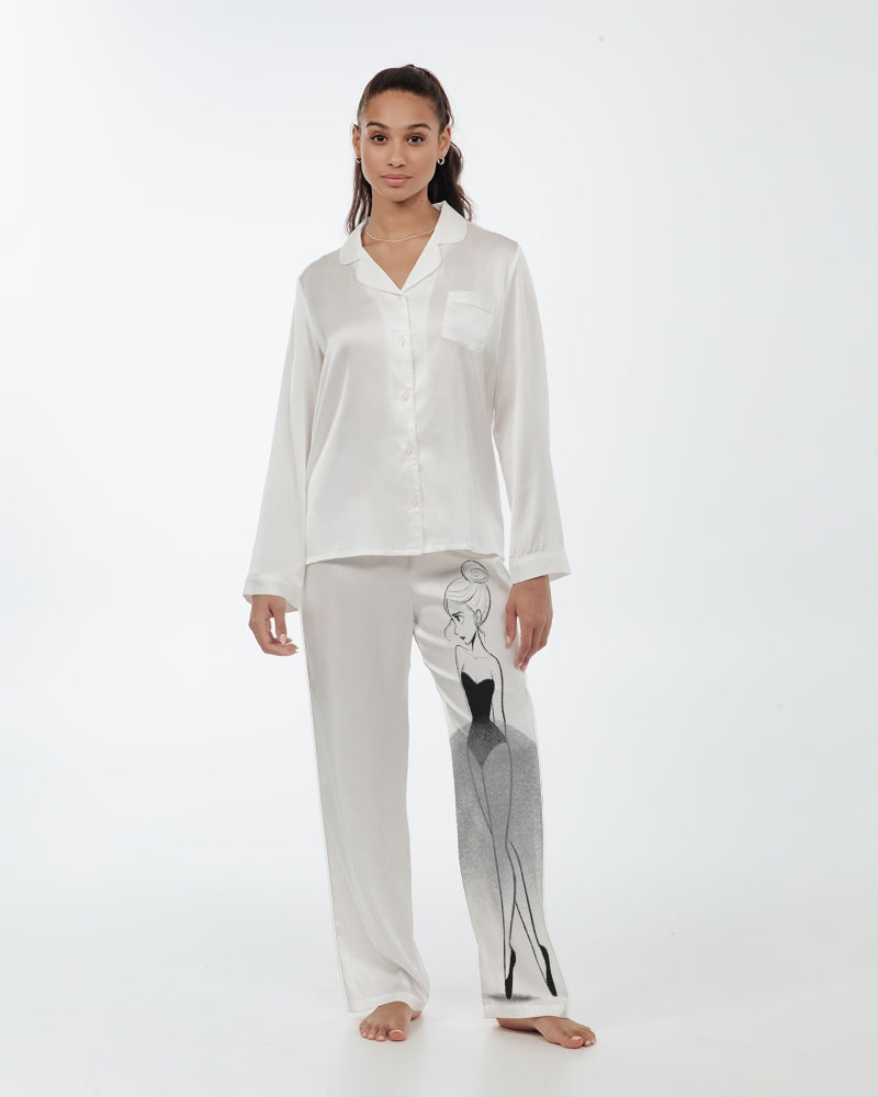 DOLLY® Doodling Ballerina Women's Satin Pajama Pants