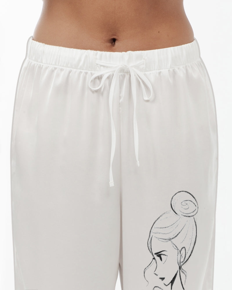 DOLLY® Doodling Ballerina Women's Satin Pajama Pants