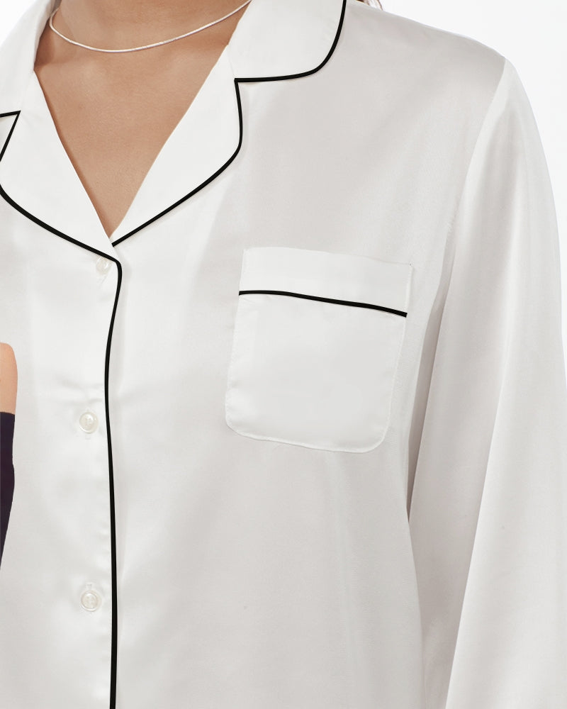 DOLLY® BUBBLEGUM BREAKFAST - Audrey Hepburn DOLLY's icon Women's Satin Long Sleeve Pajama Top