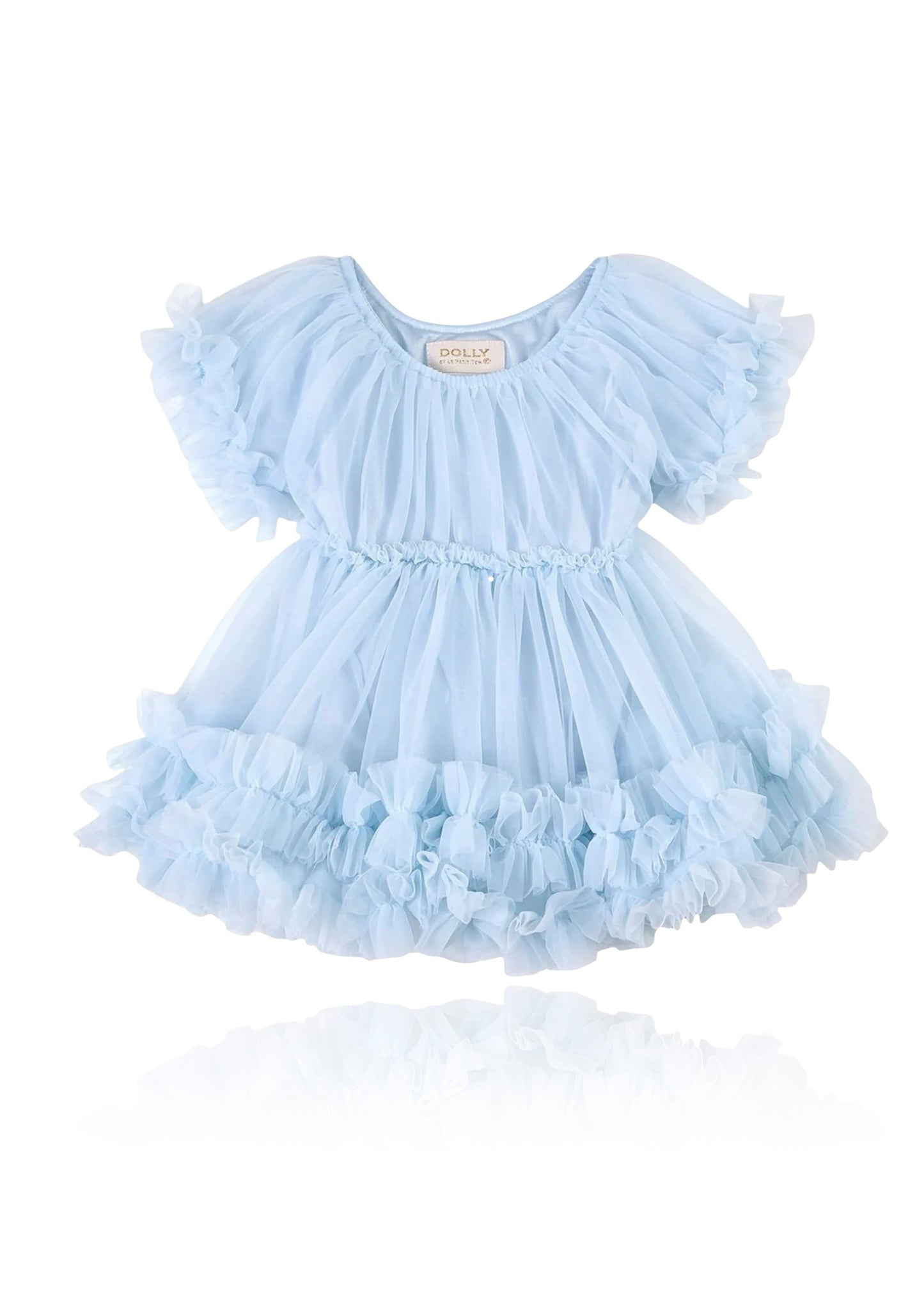 VESTIDO CON VOLANTES DOLLY by Le Petit Tom ® azul claro