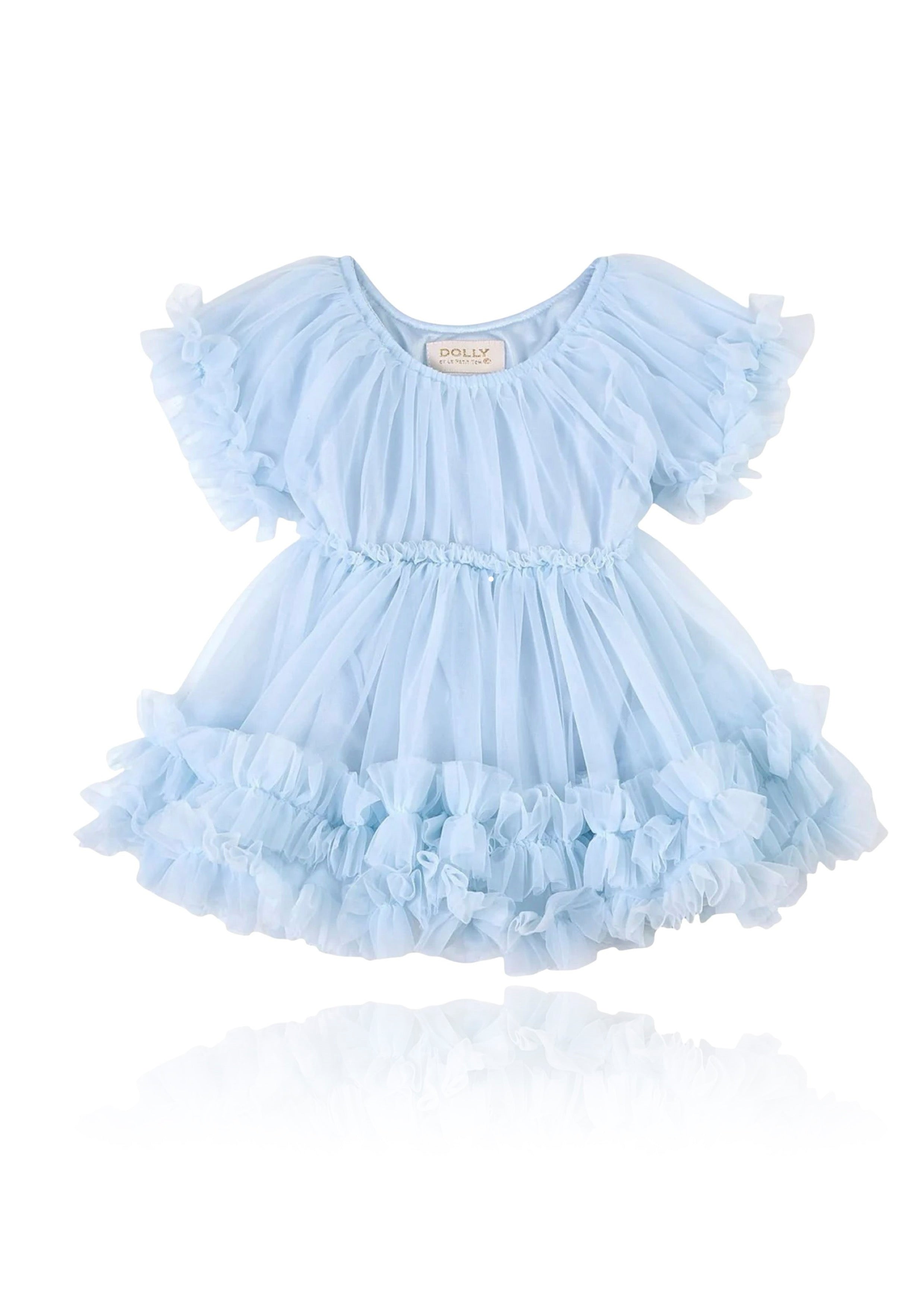 DOLLY by Le Petit Tom ® FRILLY DRESS light blue