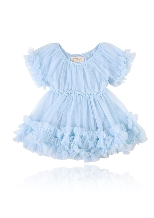 DOLLY by Le Petit Tom ® FRILLY DRESS light blue
