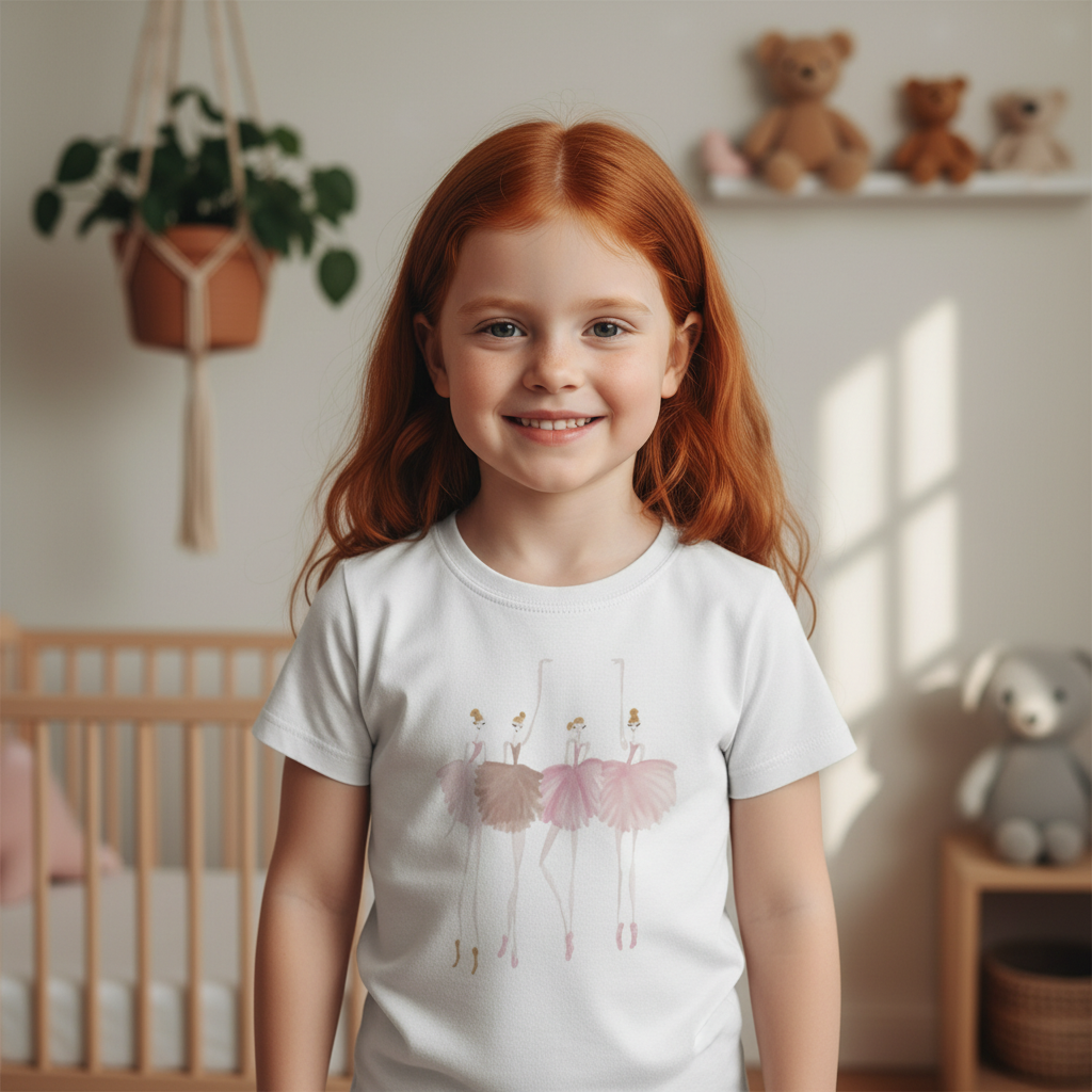 DOLLY Girls have more fun Watercolor Ballerinas Kids Tee
