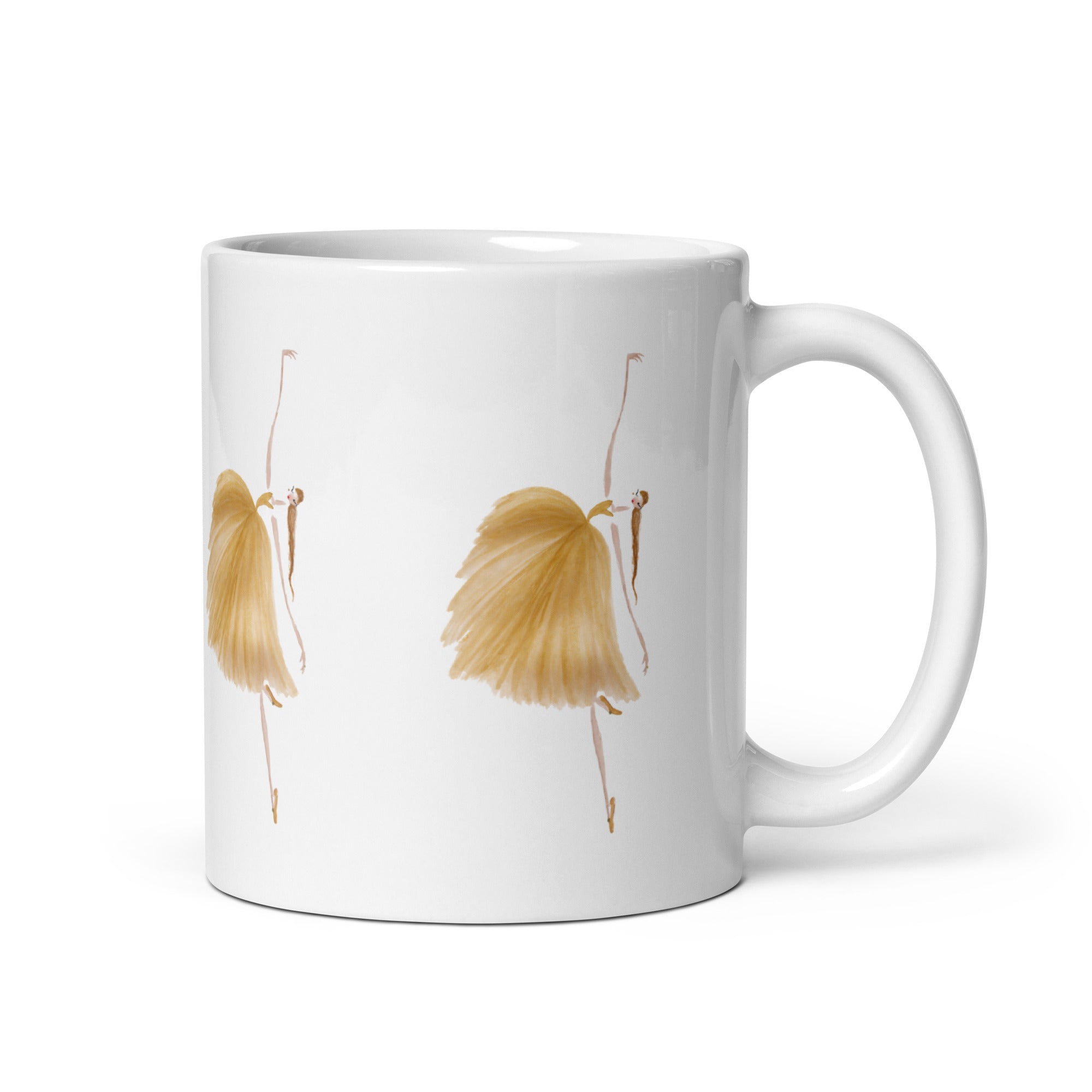 DOLLY Watercolor Gold Ballerina mug