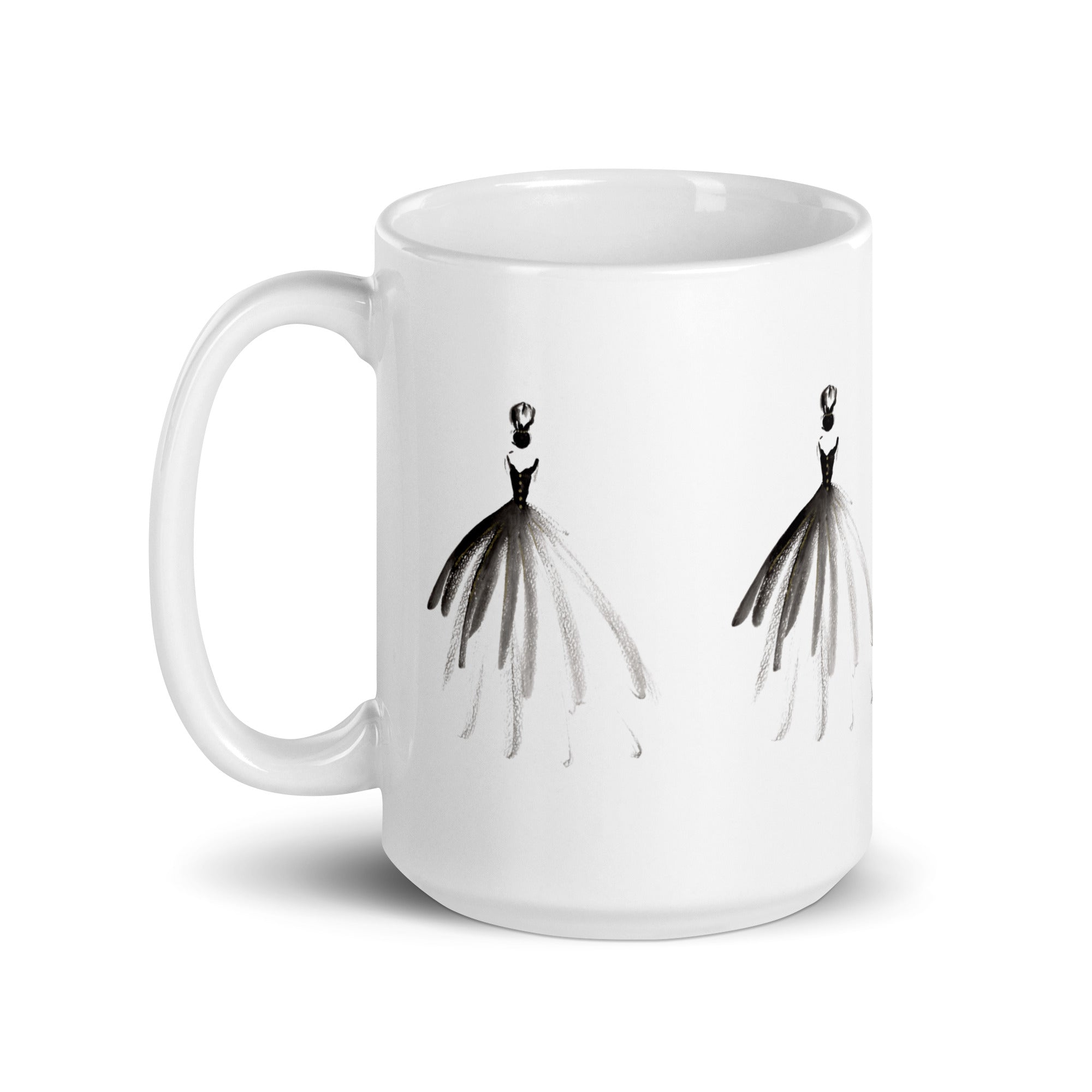DOLLY Watercolor Fashion Ballerina with the black dress mug