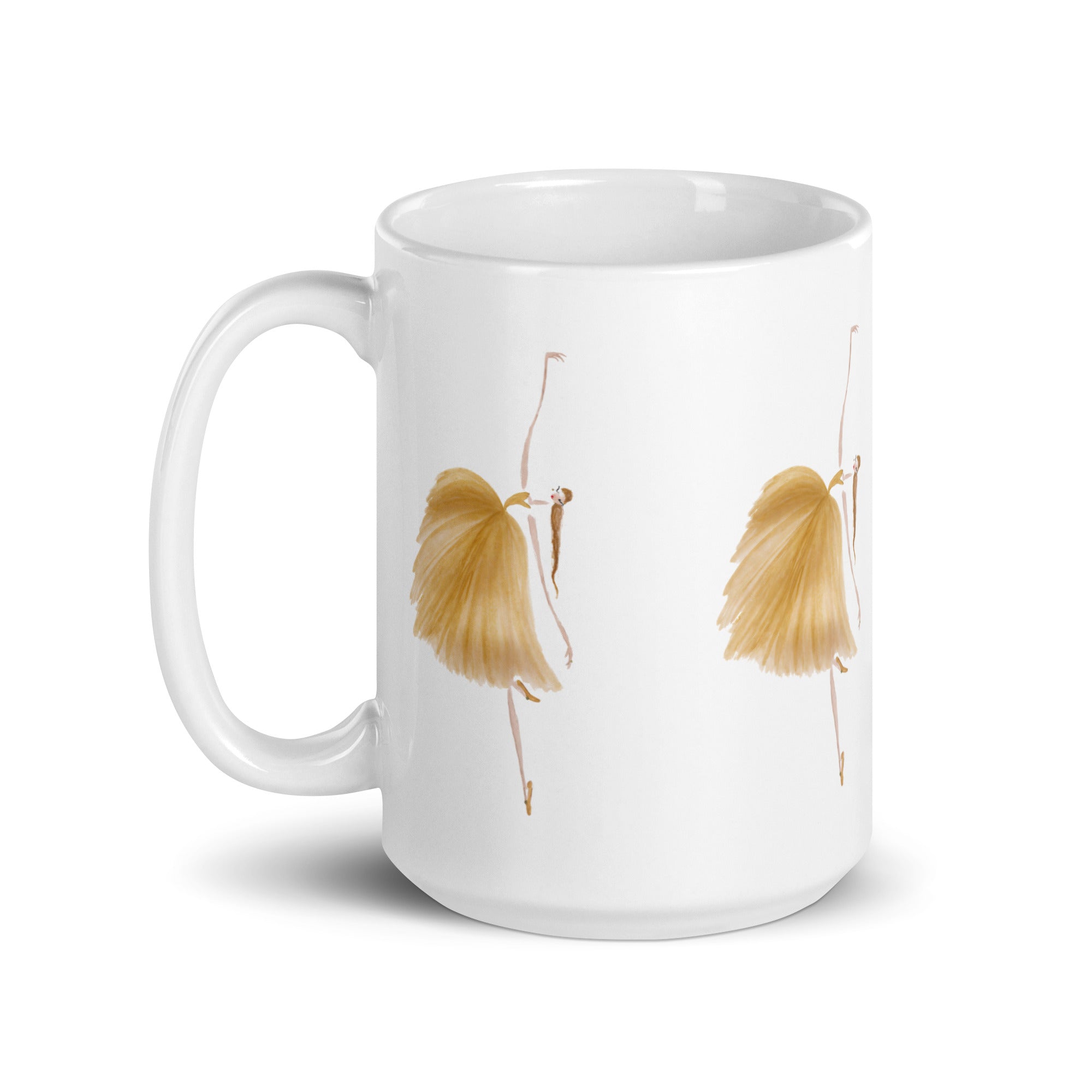 DOLLY Watercolor Gold Ballerina mug