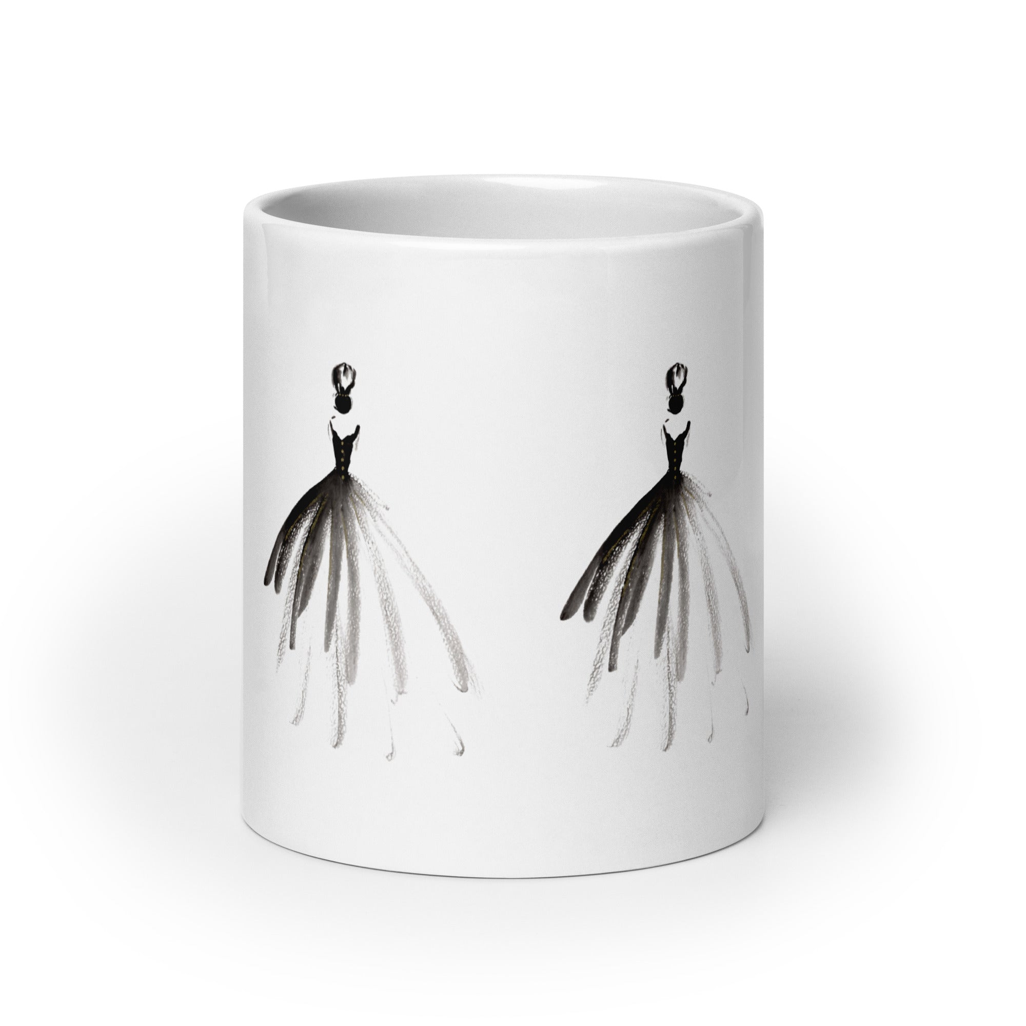 DOLLY Watercolor Fashion Ballerina with the black dress mug